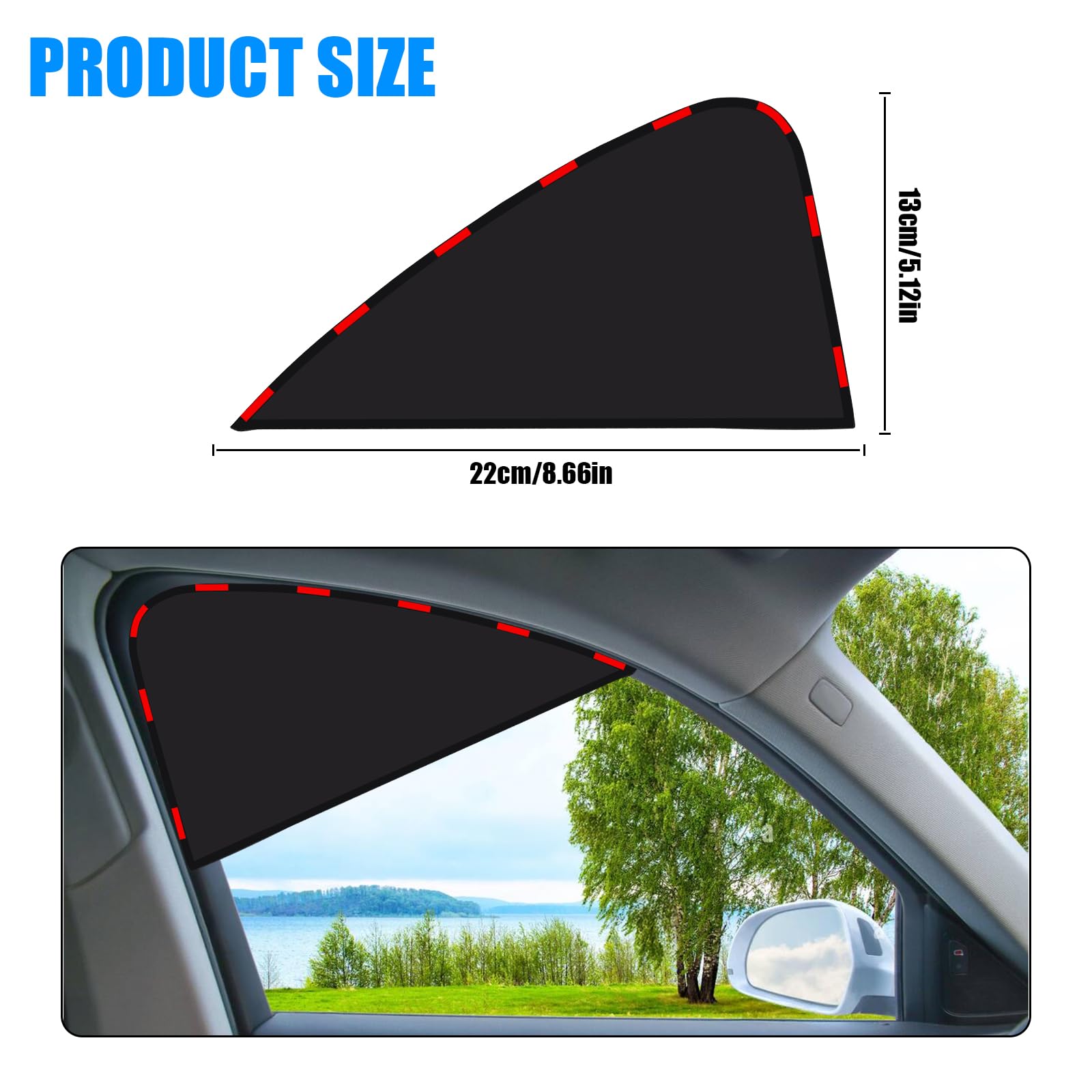 ZATOOTO Car Window Shades for Driver Side, 2Pack Magnetic Car Window Sun Blocker for Front Side Windows Mesh car sun shade, Easy