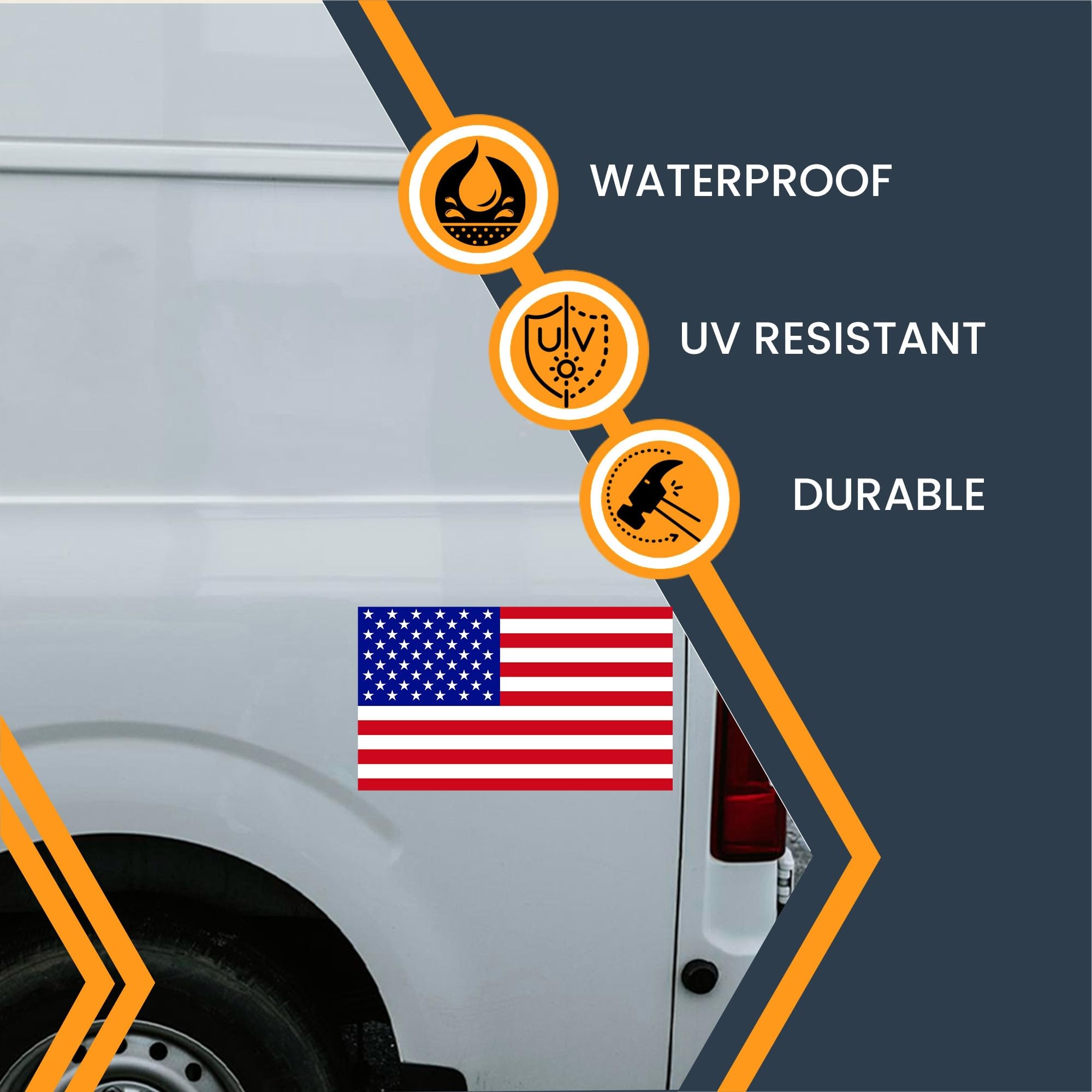 Magnet Me Up Automotive Magnet - 7x12 Inch Heavy-Duty Vinyl, Red White and Blue - Showcase Your Patriotism with Model 712F-1