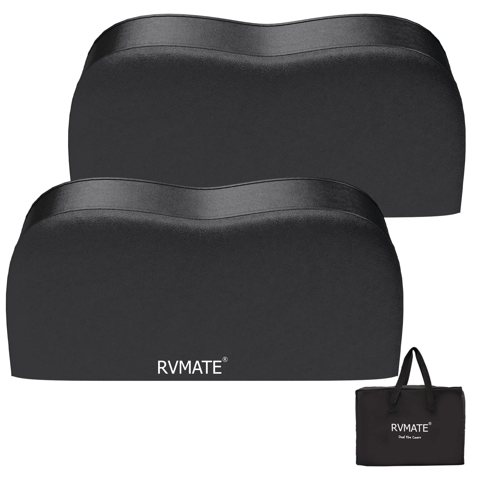 Rvmate Rv Tire Covers, Dual Axle Wheel Cover (2 Pack) Fits 30''-33'' Diameter Tires, Waterproof Anti-Uv Black Dual Tire Covers R