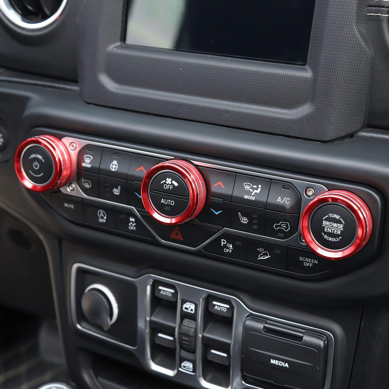 Voodonala Air Conditioner Headlight Center Consoles Switch Knob Cover Trim For 2018-2024+ Jeep Wrangler Jl Jlu Gladiator Jt Inte