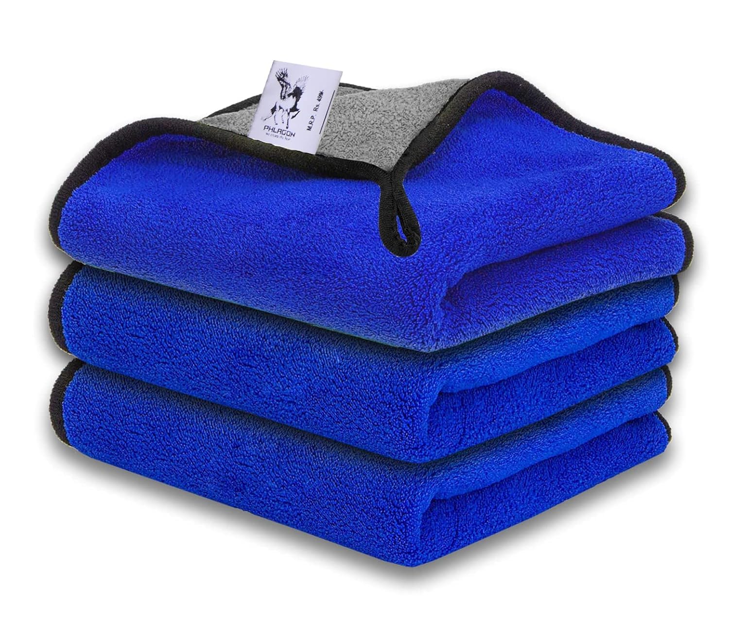 velozaa 600 GSM Heavy Microfiber Cloth for Car Cleaning and Detailing, Dual Sided, Extra Thick Plush Microfiber Towel LintFree 