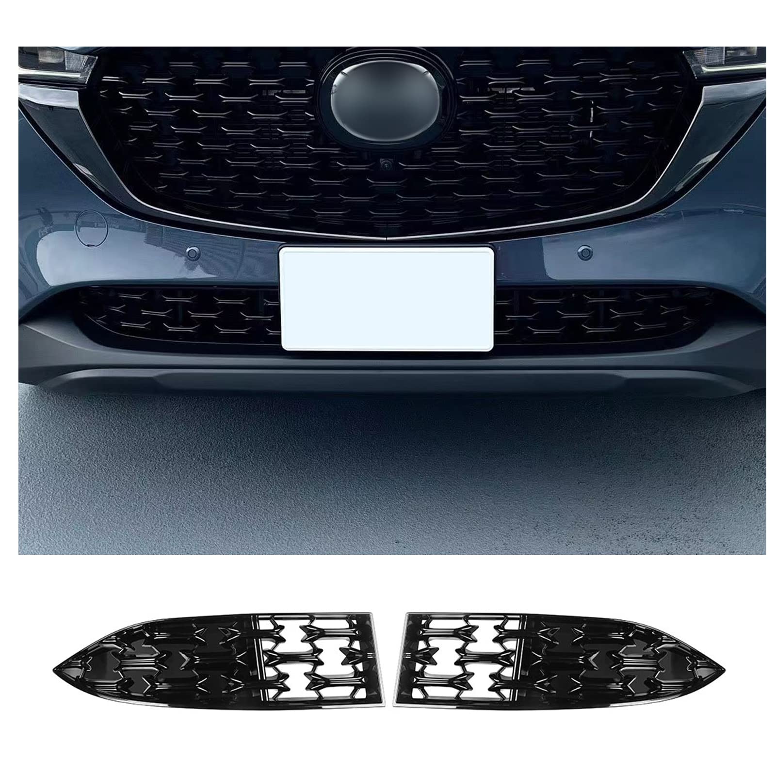 CDEFG CX-5 Front Grill Mesh Inserts - ABS Plastic, 2022-2025 Compatible, 2PCS, Color: 2022-2024 CX5 Front Grills