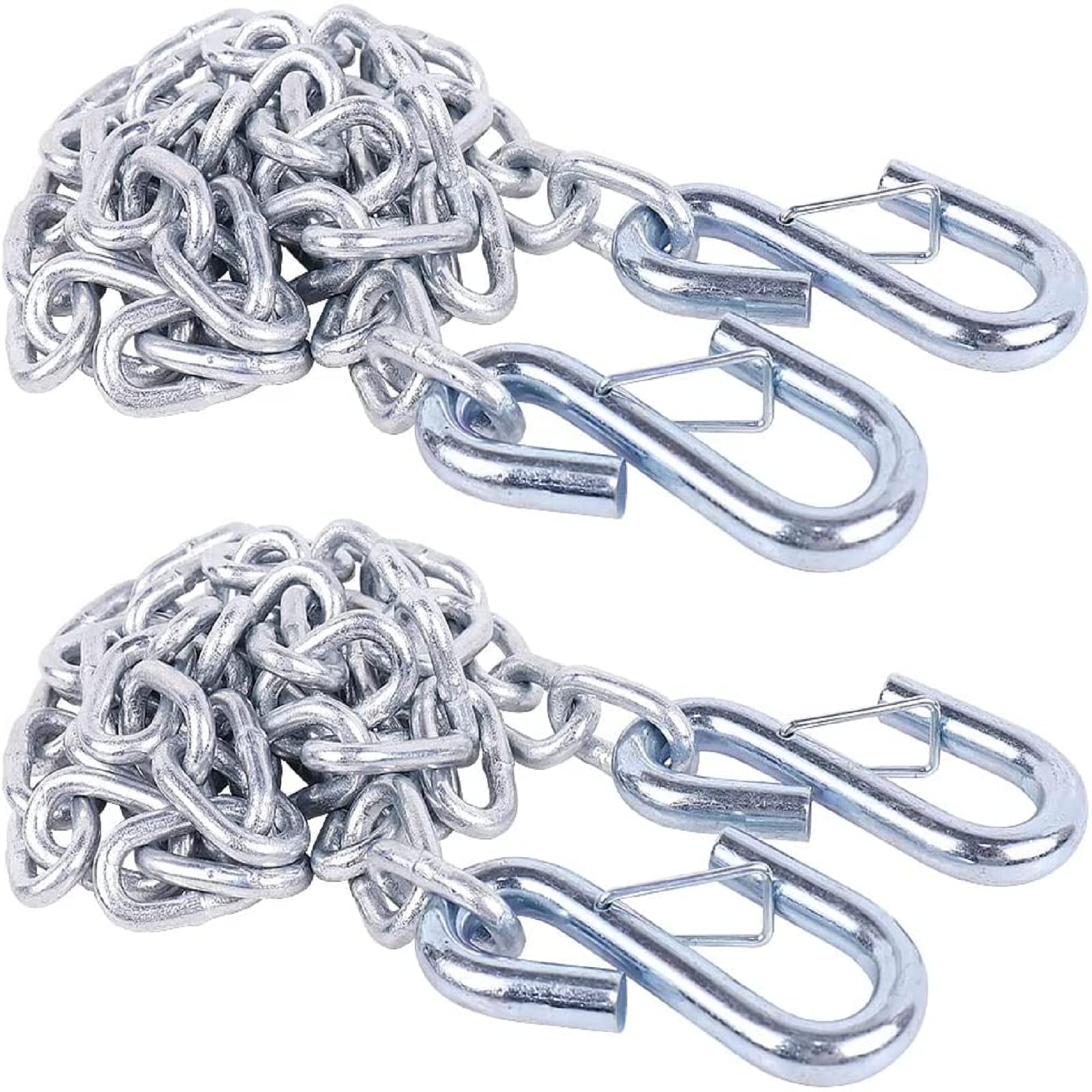 Tnyeobae 48 '' Trailer Safety Chain With 2Pcs 5/16 '' Spring Hook, Grade-30 Metal Safety Chain Kit 7000 Lbs(Pack Of 2)