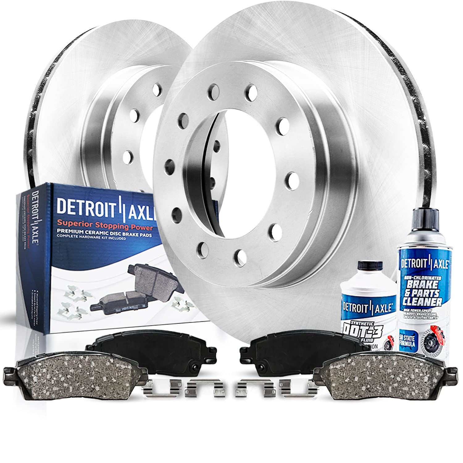 Detroit Axle - Front Brake Kit for 2005-2016 Ford F-450 F-550 Super Duty Disc Brake Rotors Ceramic Brakes Pads 2006 2007 2008 20