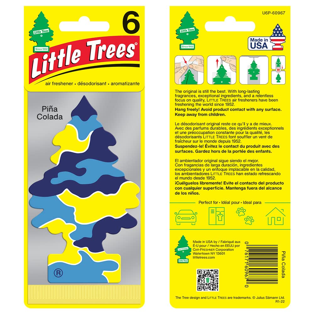 LITTLE TREES Car Air Freshener - Piña Colada, 24 Pack, Long Lasting Hanging Fresheners, Model U6P-60967-AMA