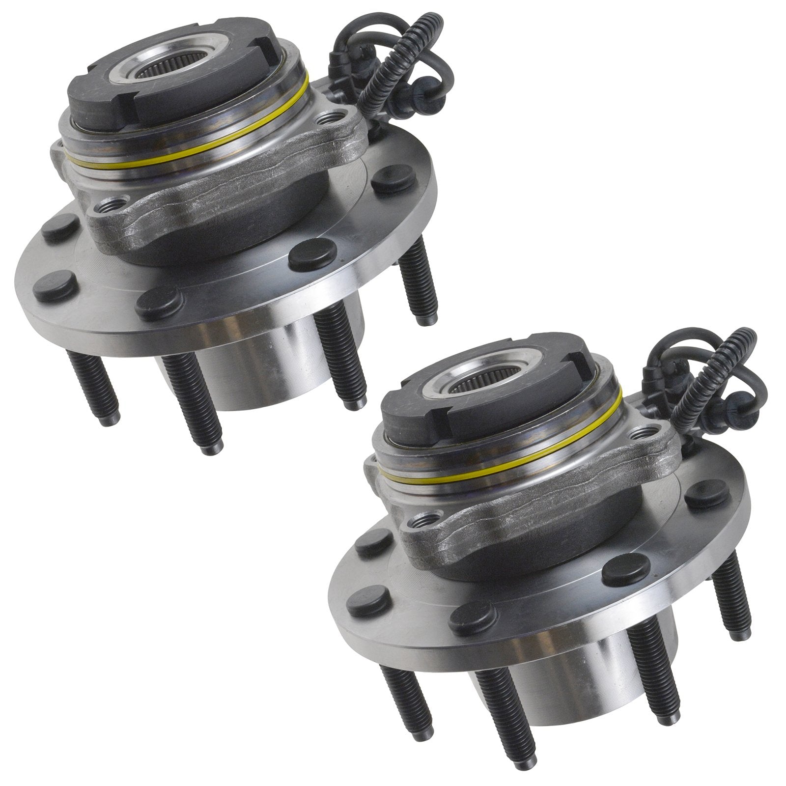 Trq Front Wheel Hub Bearings Assembly Set Compatible With 2000-2002 Ford Excursion 1999-2004 F-250 Super Duty F-350 Super Duty