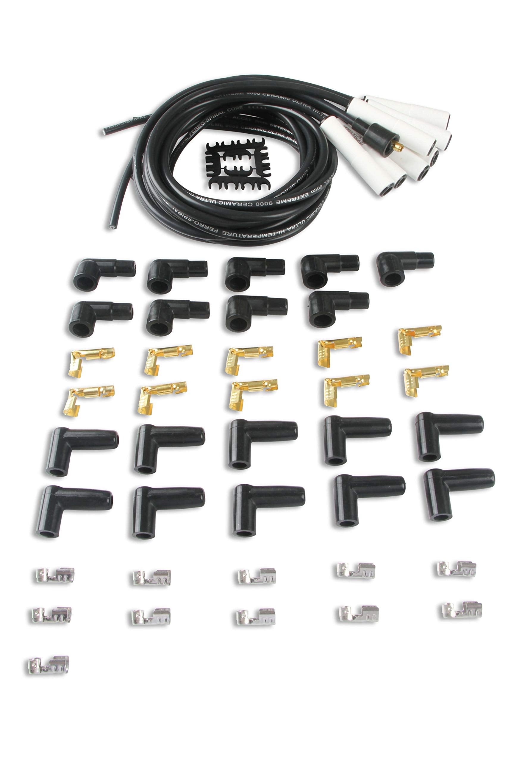 ACCEL 9000C Extreme 9000 Spark Plug Wire Set - Universal - 180 Degree White Ceramic Boots