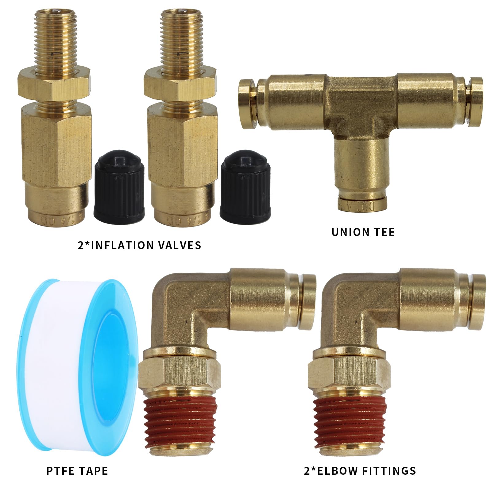 AJDHDGA Air Line Service Kit - 20 FT PU Hose, 1/4 NPT Elbow Fitting, Red, Nylon & CA360 Brass Components