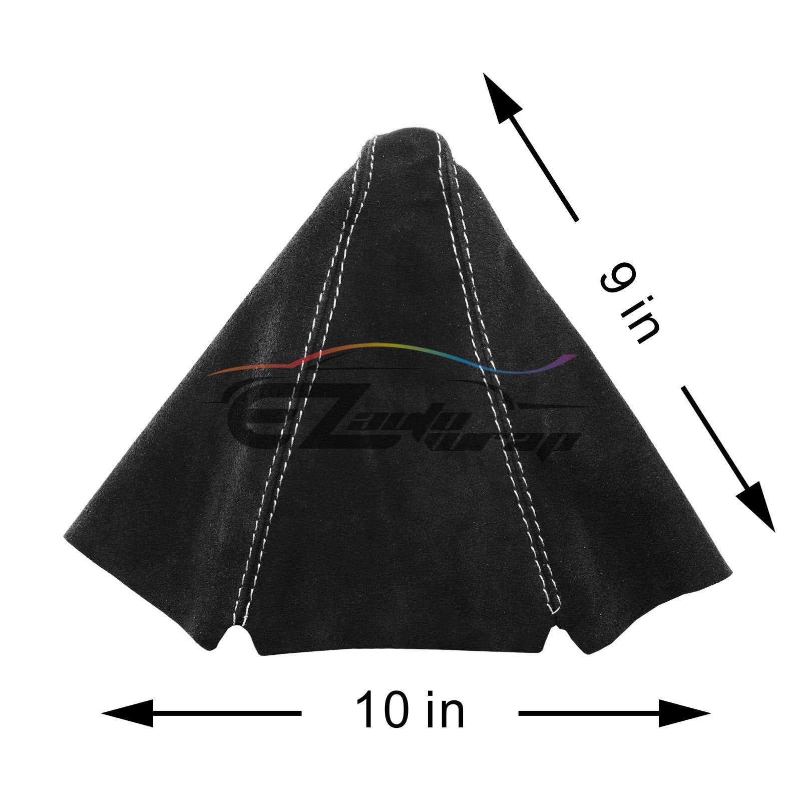 Ezautowrap Universal Velvet Genuine Leather Shift Knob Shifter Boot Cover Black With White Stitches Mt At Sport