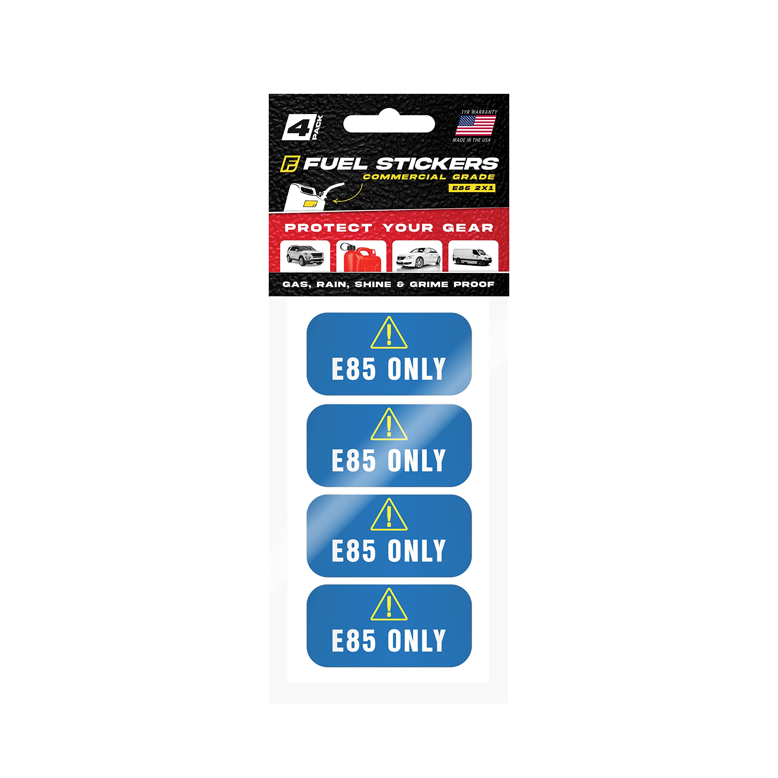 E85 Stickers, Flex Fuel Label For Vehicles, Rental Cars, Fleet Trucks And Suvs - Weather Proof, Extreme Stick, Flex Fuel Decals By Fuel Stickers - Usa Made (2X1 Inch), 40 Labels