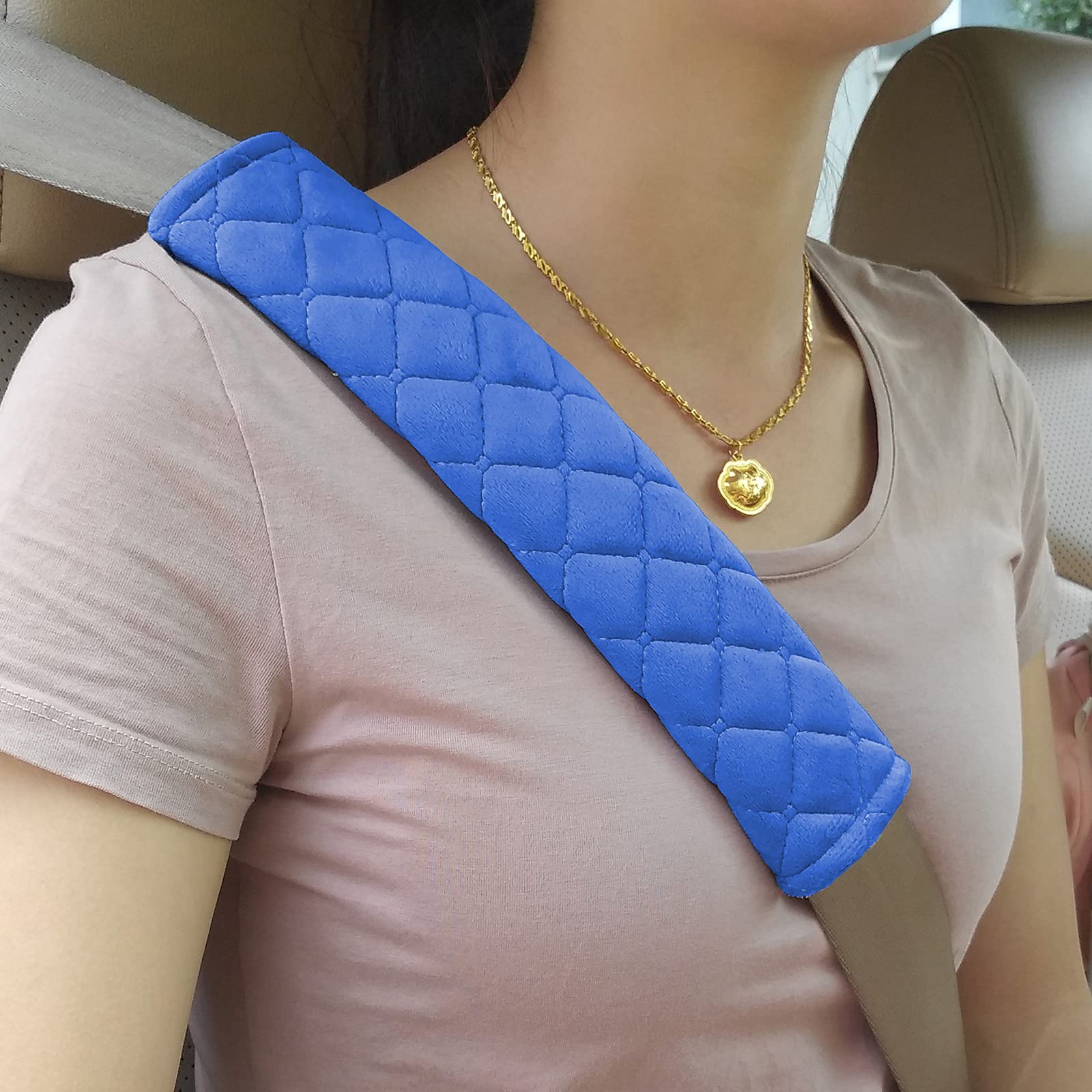 Mikafen 4 Pack Universal Car Seat Belt Pads, Adult Seat Belt Shoulder Strap Covers Harness Pad For Car/Bag,Soft Comfort Helps Pr