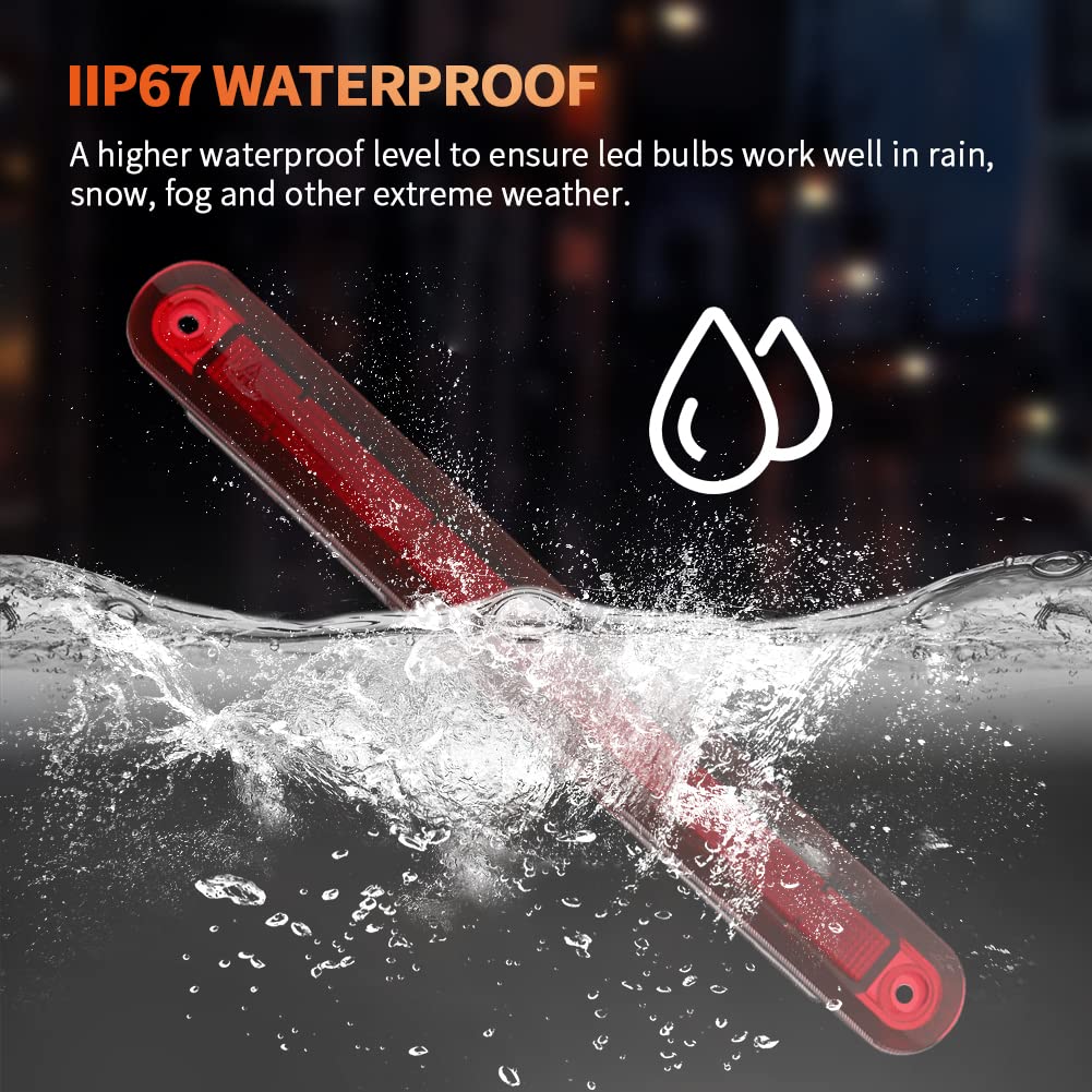 Alpha Rider 12" ATC LED Stop Brake Light for Winnebago Navion RV - Red, Water Resistant, Model A00W1901ACR1-ARLH