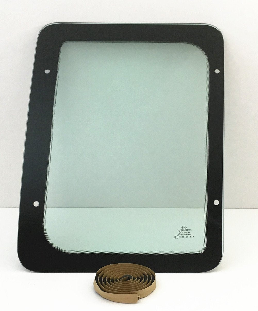 Stationary Passenger Right Side Rear Hinged Body Side Door Window Door Glass Compatible with Ford Econoline E150 E250 E350 Van 1