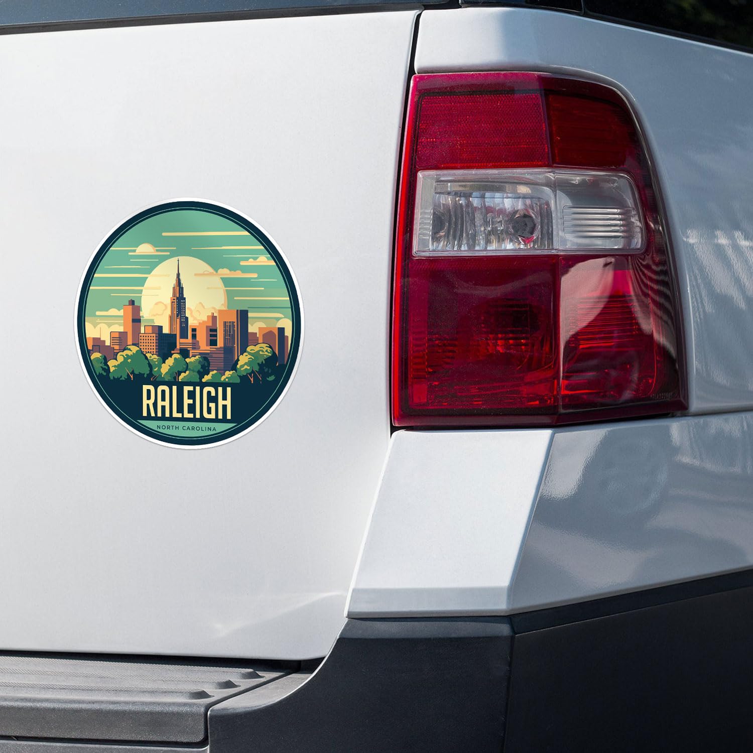 Raleigh City Sticker - Waterproof Vinyl Decal for Car Bumper, Laptop, Water Bottle, Wall, and Window, Size - 3'' Longer Side