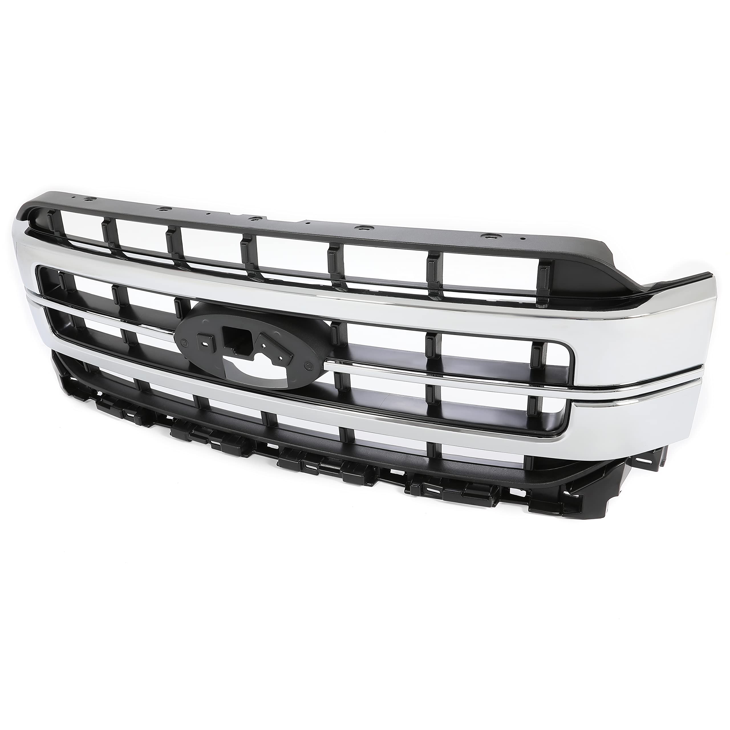 KUAFU Front Bumper Grille for 2021-2023 Ford F150, Chrome Silvery+Black, Model GO-1952, Durable ABS Material