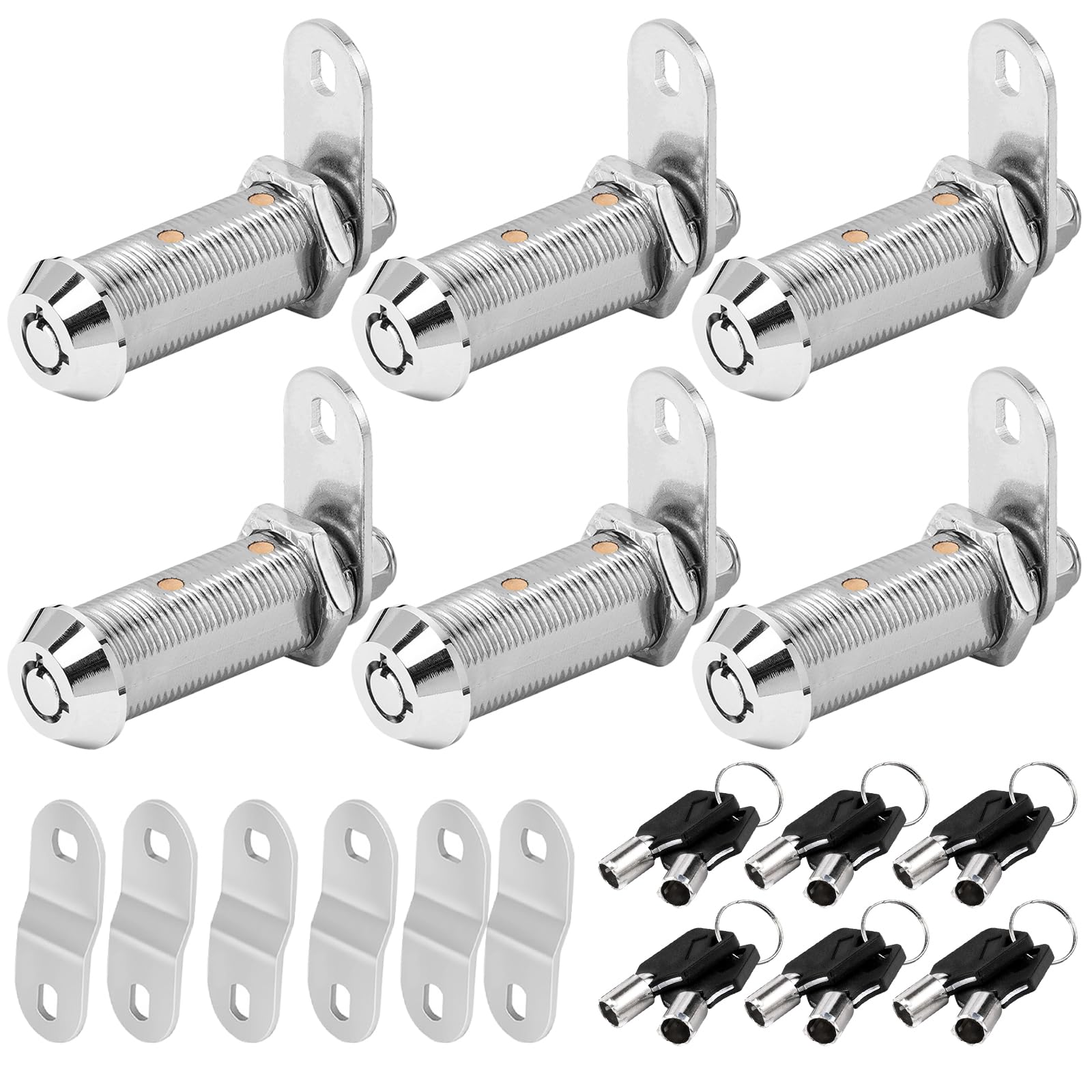 Sissinda Cam Locks Rv Storage Keyed Alike, 1-1/2'' Fits 1-1/4'' Max Door Thickness, Compartment Locks For Camper Trailer Cabinet