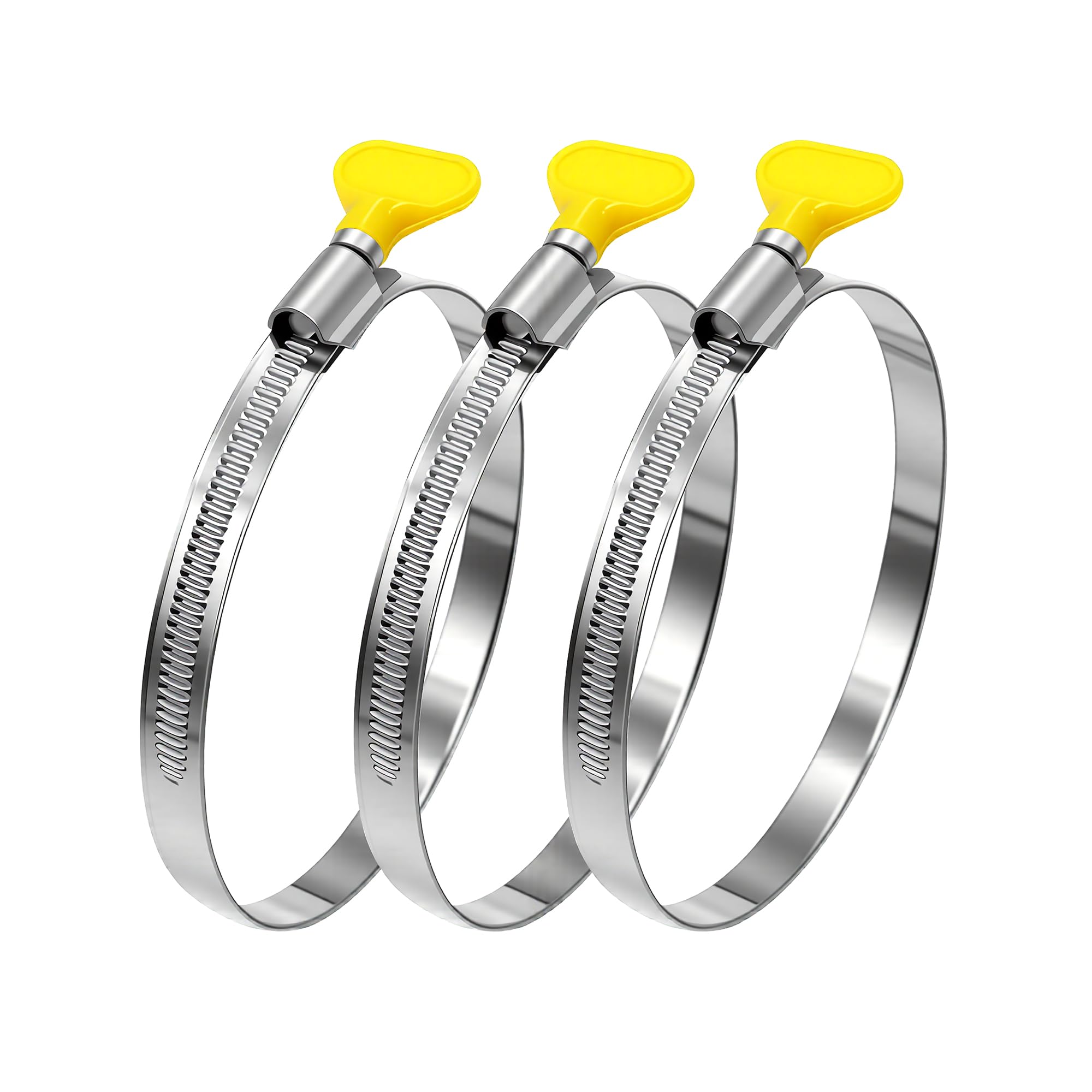 Dianrui 3 PCS Dryer Hose Clamp 4 Inch Hose Clamp Stainless Steel Thumb Screw Hose Clamps for Dryer Vent Clamp, Dust Collection H