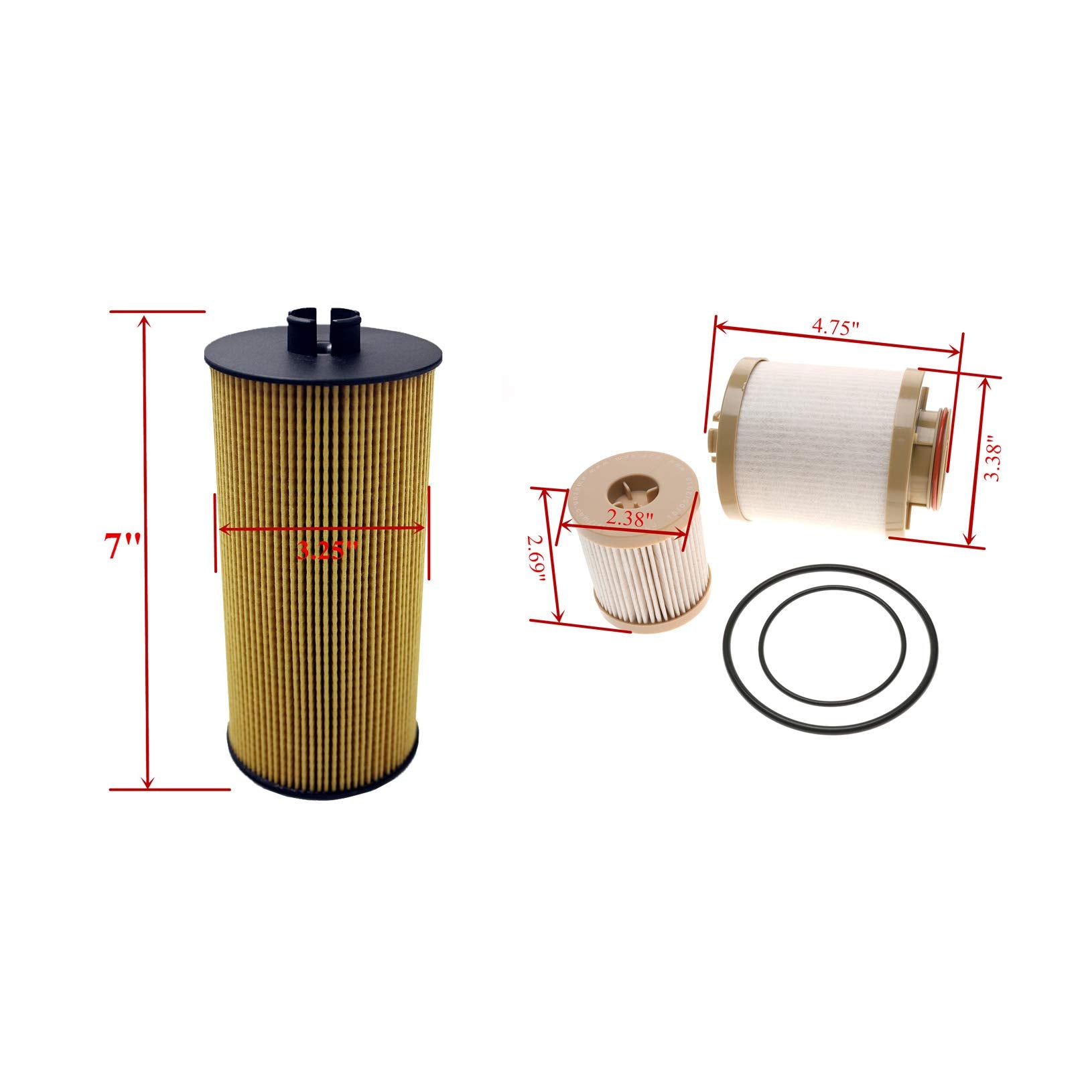 Ifjf Fd4616 Fuel Filter And Fl2016 Oil Filter Replacement For F250 F350 F450 F550 Super Duty 6.0L 2003-2007 Excursion 6.0L 2003-2005 Replaces 3C3Z-9N184-Ca 3C3Z-6731-Aa