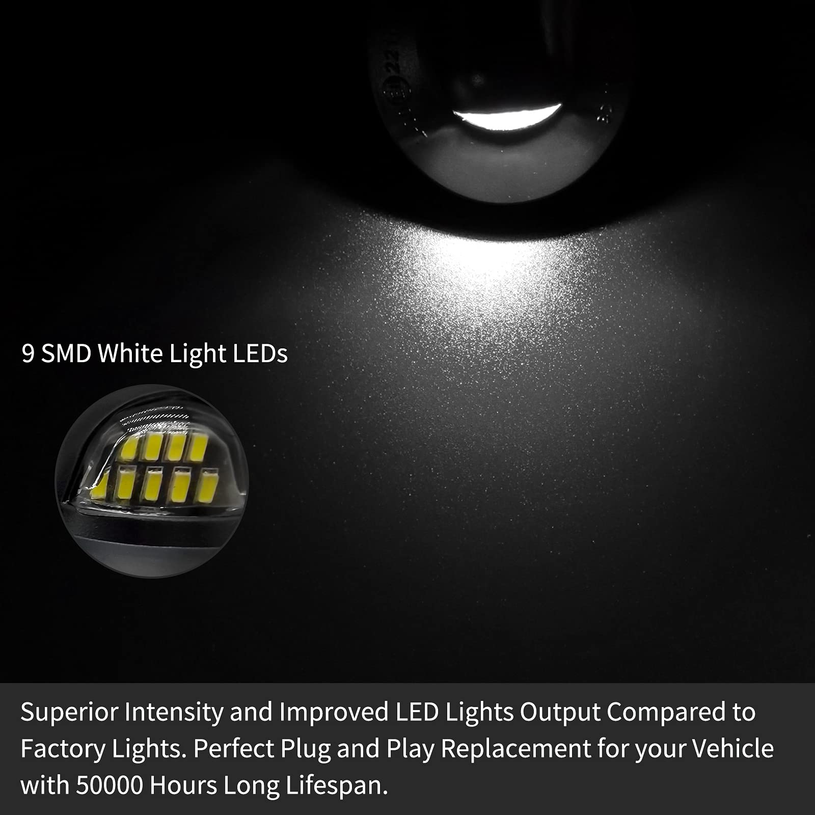 Alyoned Full Led License Plate Light Tag Lamp Assembly Compatible With Ford F-150 F-250 F-350 F-450 F-550 Super Duty Explorer Ex