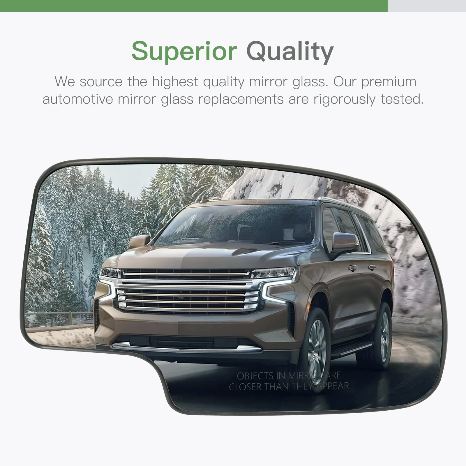 SCITOO Side View Mirror Passenger Side Mirror Glass Compatible with For Chevy Silverado Tahoe For GMC Sierra Yukon 2000-2006 Sub