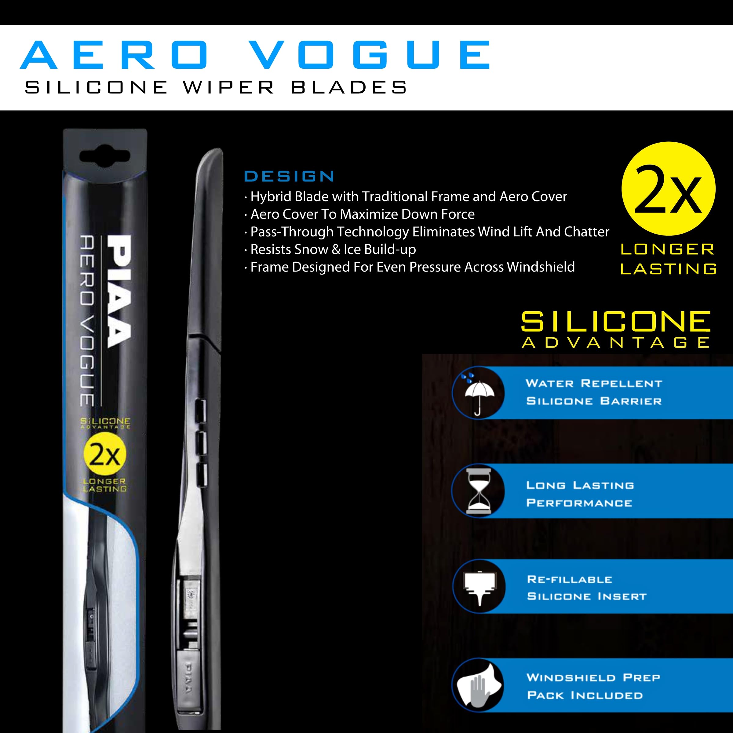 Piaa 96160 Aero Vogue Silicone Wiper Blade - 24'' 600Mm (Pack Of 1)