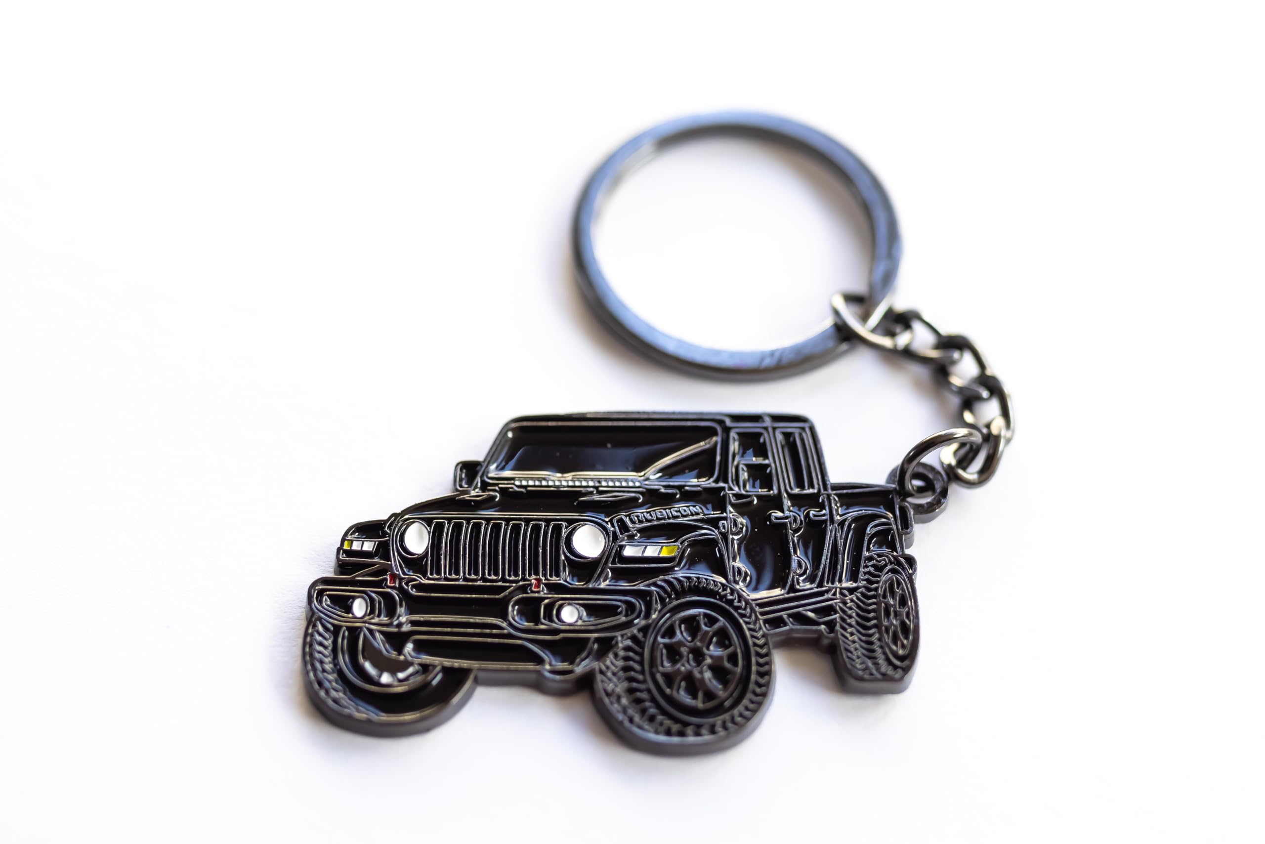 Whitaker World LLC Metal keychain Accessory For Jeep Gladiator! Metal Keychain (Black)
