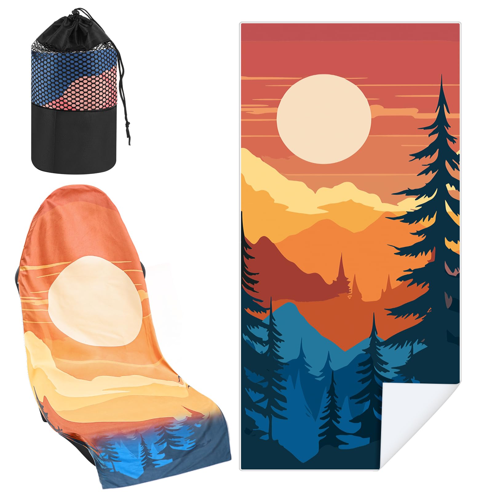 Hahafelt 1 Pack Car Seat Towel Covers with Storage Bag 63 x 32 Inch Athletic Running Towel Seat Sweat Washable Cover Gifts for C