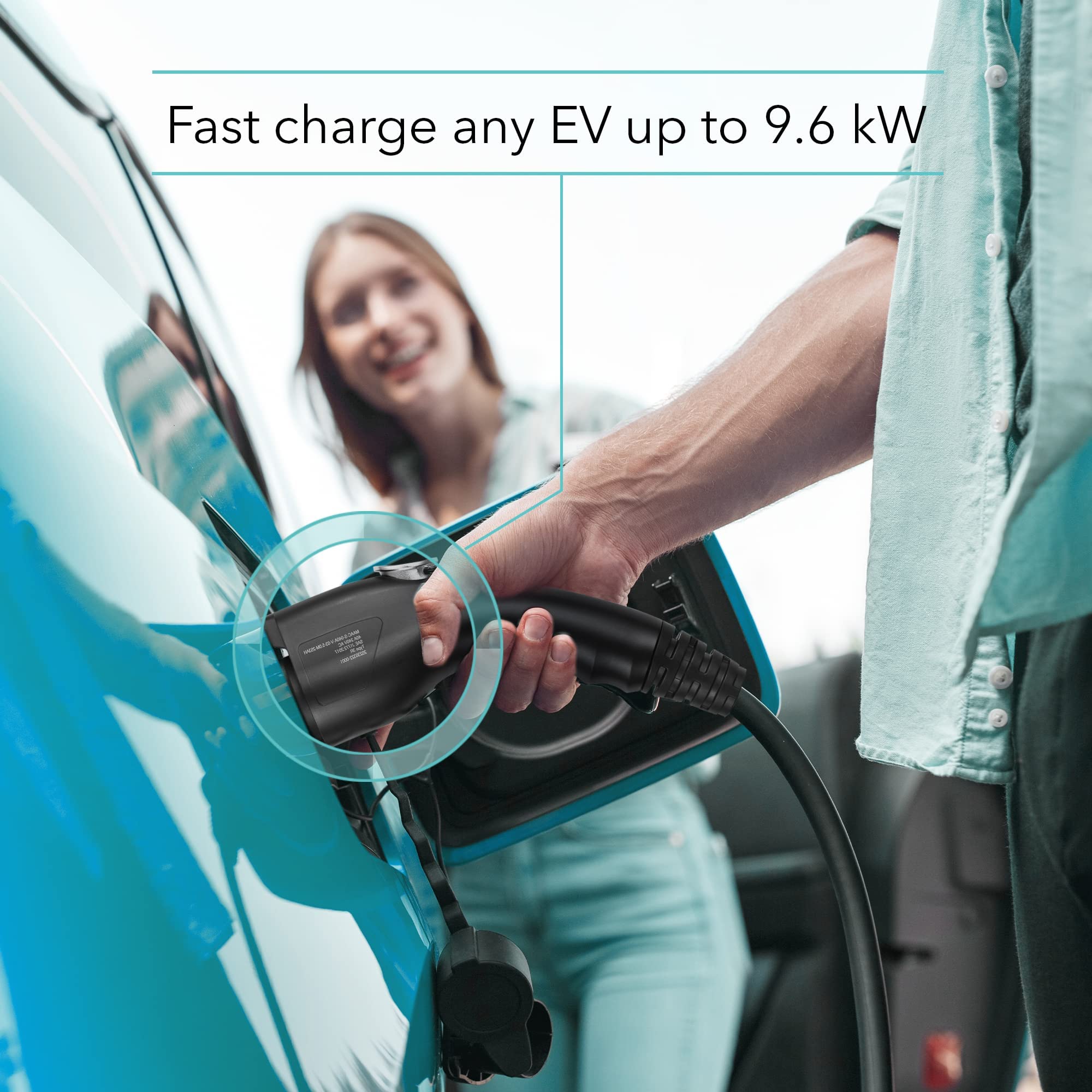 Lectron Level 2 Ev Charger - Etl Certified, 240V, 40 Amp, Nema 14-50 Plug, 16 Ft Extension Cord & J1772 Cable- Portable Electric