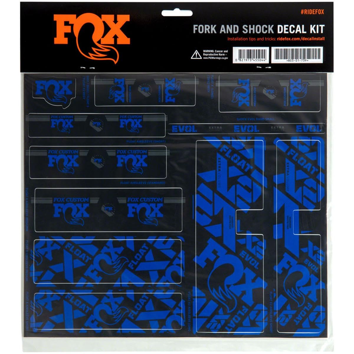 Fox Racing Shox Fork & Shock Decal Kit Blue, One Size