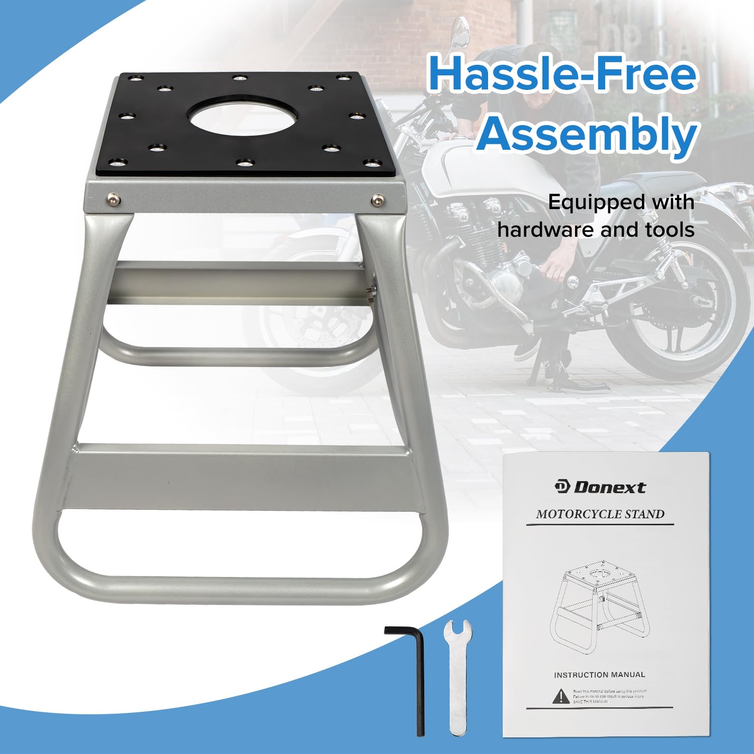 Donext Motorcycle Lift Stand Dirt Bike Stand Universal Panel Stand Moto Removable Maintenance Motocross Stand Hoist Lift Jack 11