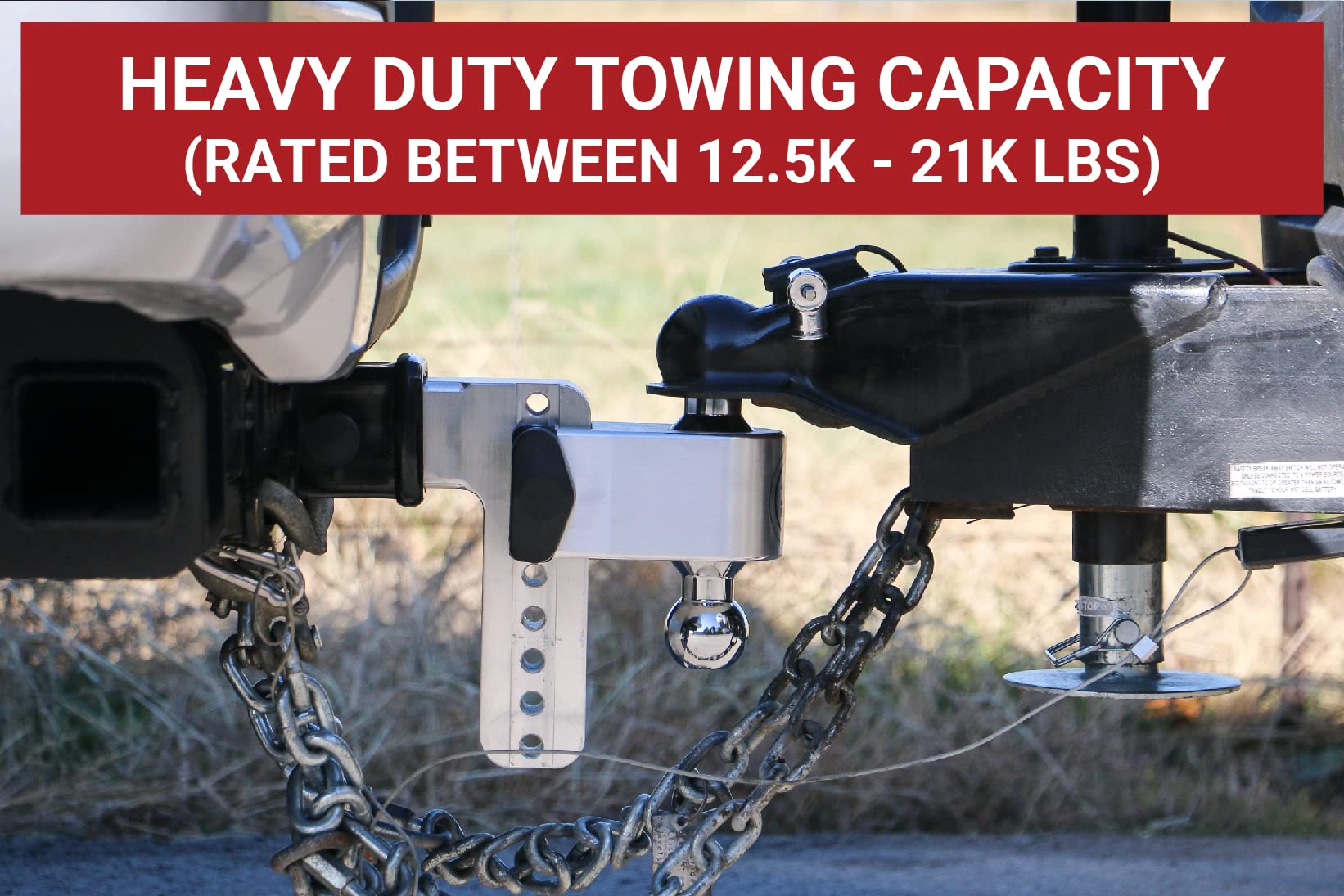 Weigh Safe Adjustable Trailer Hitch Ball Mount, 10 Adjustable Drop Hitch For 2.5 Receiver W/ 2 Pc Keyed Alike Lock Set, Heavy Duty Aluminum Trailer Tow Hitch W/Chrome Plated Tow Balls, 18,500 Gtw