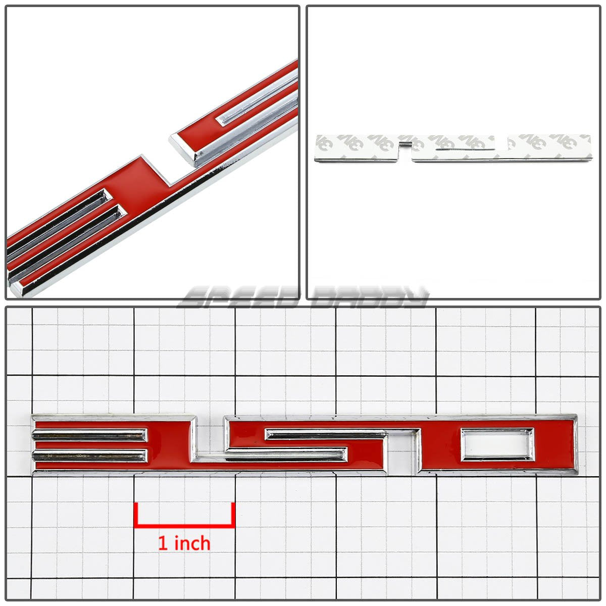 2 X Metal Emblem Decal Logo Trim Badge 350 (Red & Silver)