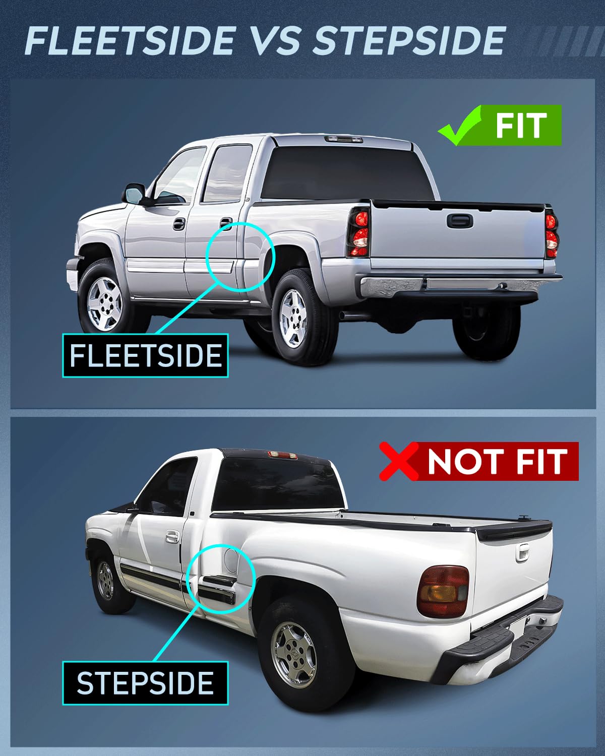 Nilight Taillight Assembly For 1999 2000 2001 2002 2003 2004 2005 2006 2007 Chevy Silverado 1500 2500 3500 1999-2002 Gmc Sierra