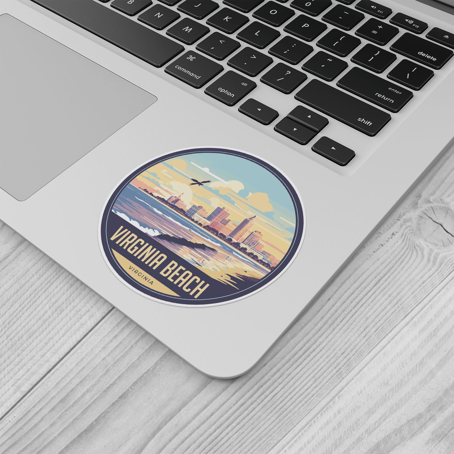 Virginia Beach City Sticker - Waterproof Vinyl Decal for Car Bumper, Laptop, Water Bottle, Wall, and Window, Size - 3'' Longer S
