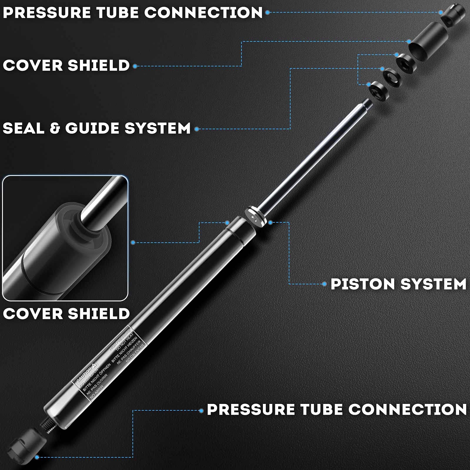 A-Premium Hood Lift Supports Shock Struts Replacement For Toyota Land Cruiser Landcruiser 100 Series 1998-2007 Lexus Lx470