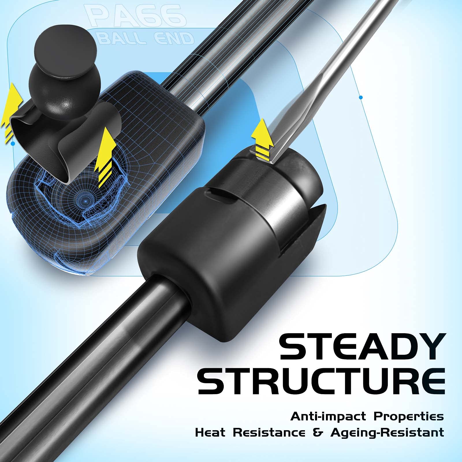 Set Of 2 Rear Window Glass Lift Supports Struts Replacement For Chevrolet Tahoe Suburban Gmc Yukon Cadillac Escalade 2000-2006