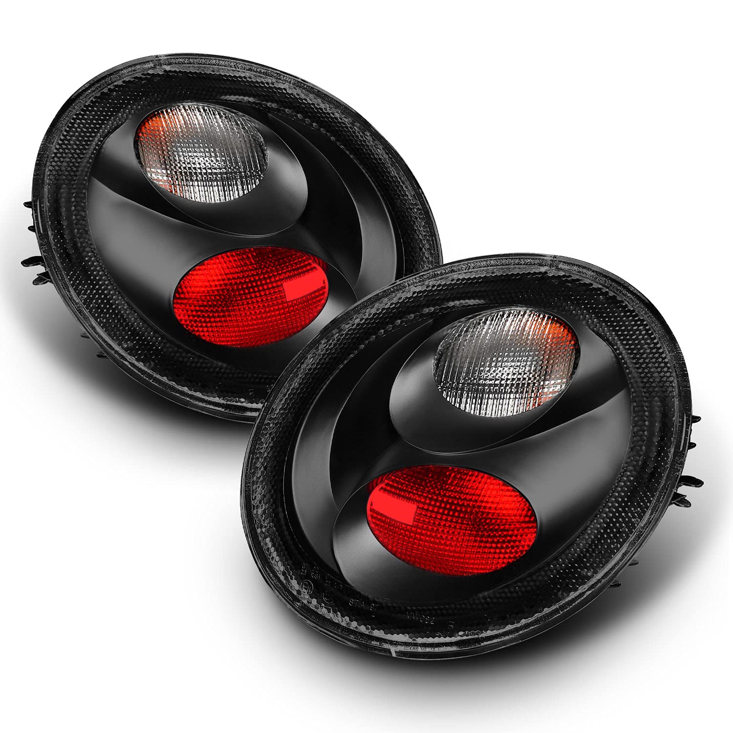 AmeriLite Altezza Taillights for 1998-2005 VW Beetle - Clear Black, Driver & Passenger Side