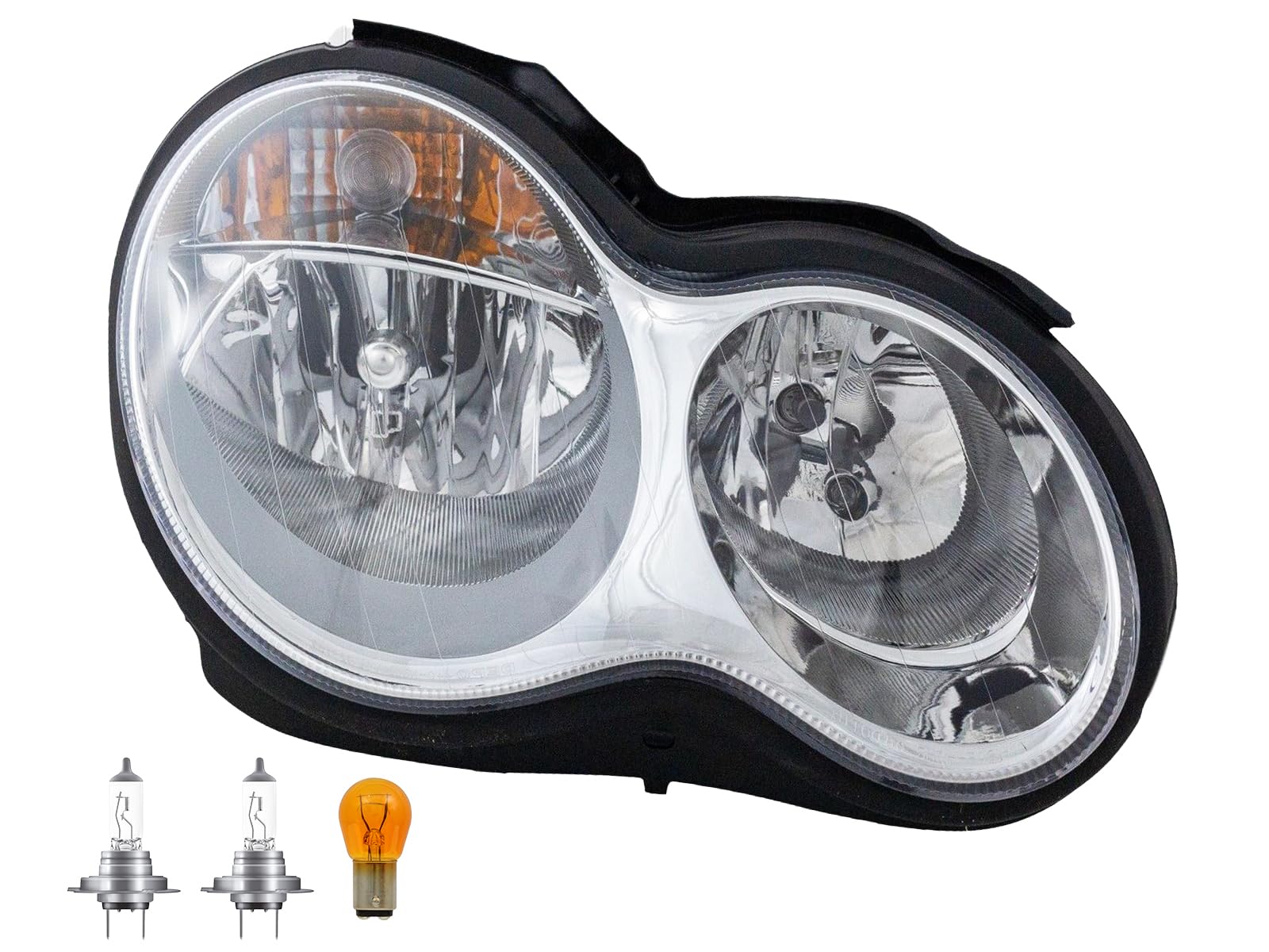 KAP Replacement for Head Lights 2005 2006 2007 C Class C230 C240 C280 C320 C350 Passenger Right Side with Bulb 2038203661 203820