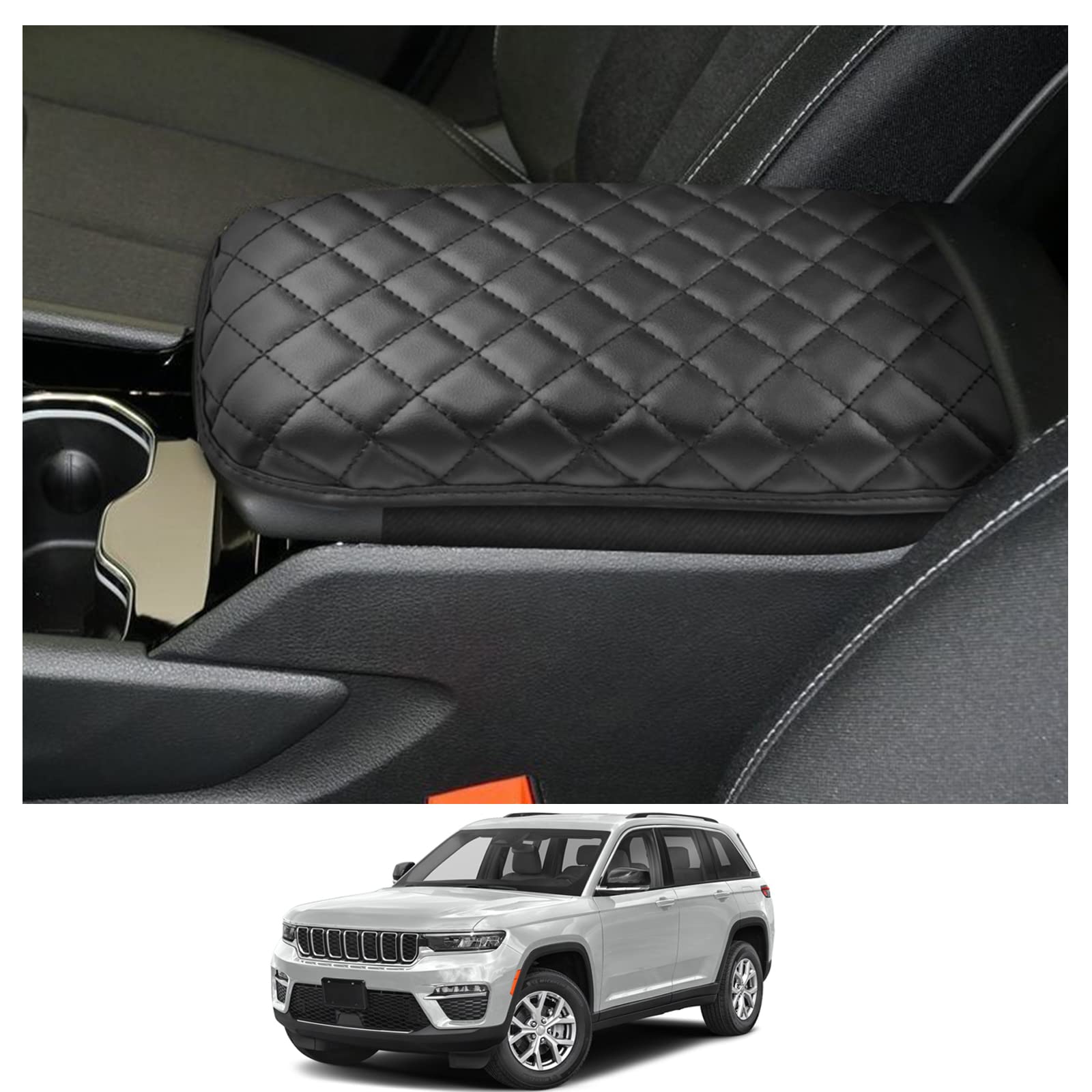 Cdefg 2023 Grand Cherokee L Center Console Cover 2021-2023 Grand Cherokee L Armrest Cover Central Consola Pad Arm Rest 2022 2023