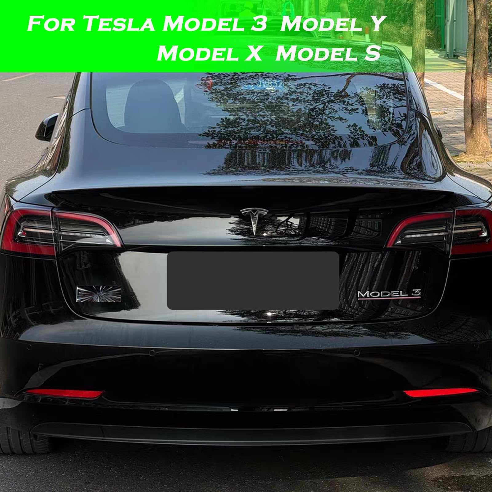 YHCDSEA Dual Motor Badge Emblem Sticker for Tesla Model 3 Y X S - Aluminium Alloy, Ludicrous-Blue, Model SEA1128005