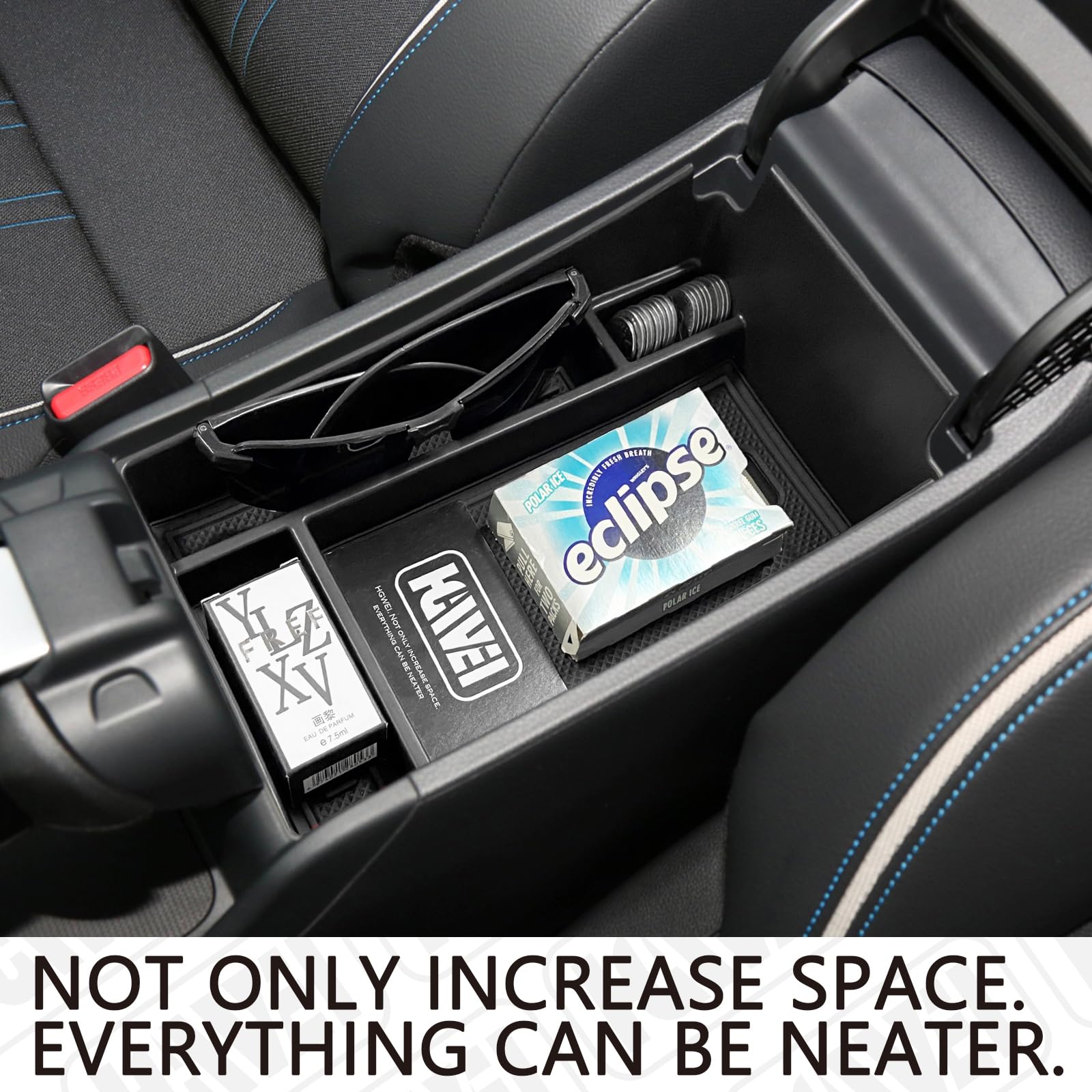 Hgwei Center Console Organizer Tray Compatible With Honda Hrv 2023 2024 Accessories, Armrest Storage Box For Hrv Ex/Ex-L/Lx/Se/S