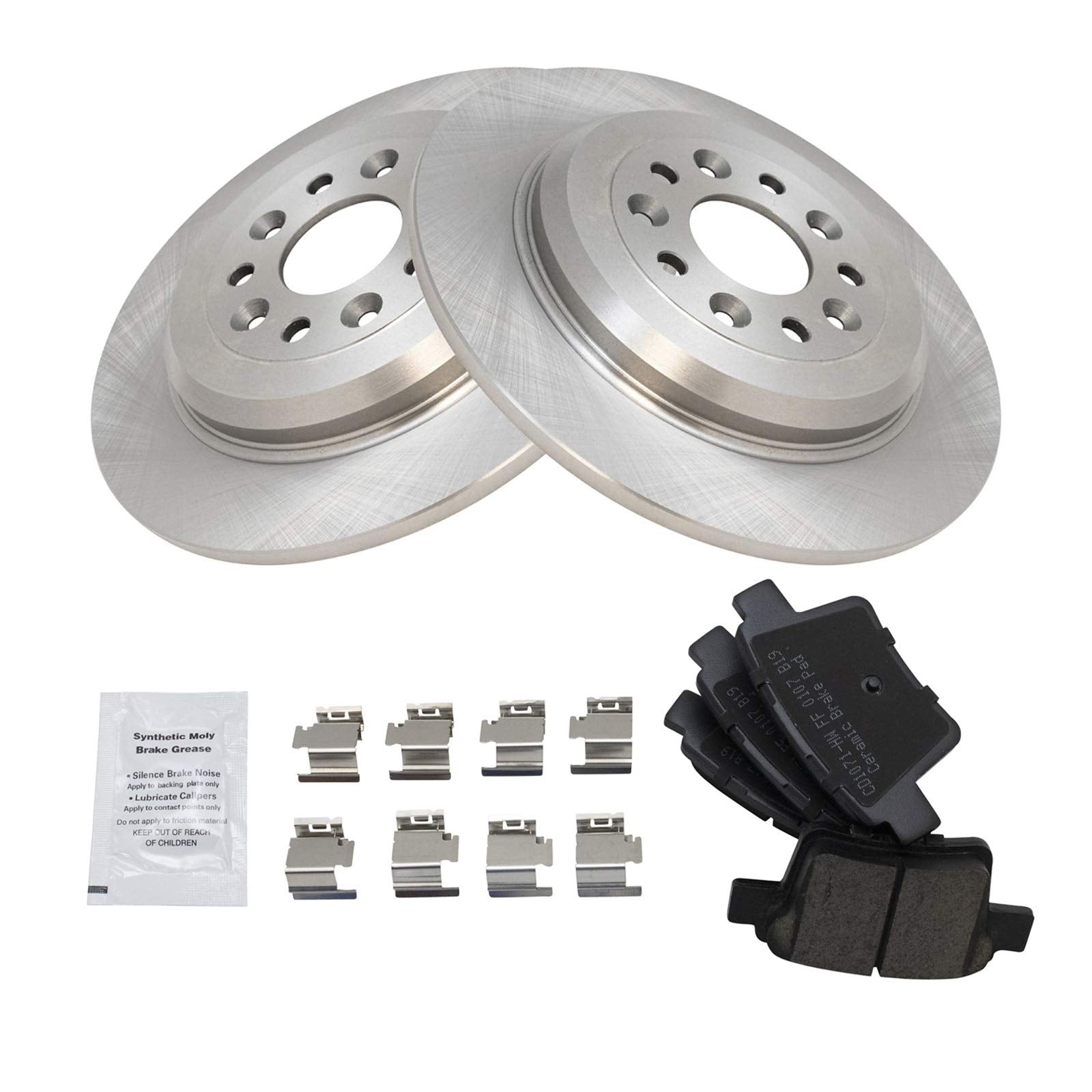 Trq Rear Brake Pad & Rotor Kit Brake Pads Brake Rotor Ceramic Compatible With 2005-2007 Ford Five Hundred Freestyle 2008-2009 Ta