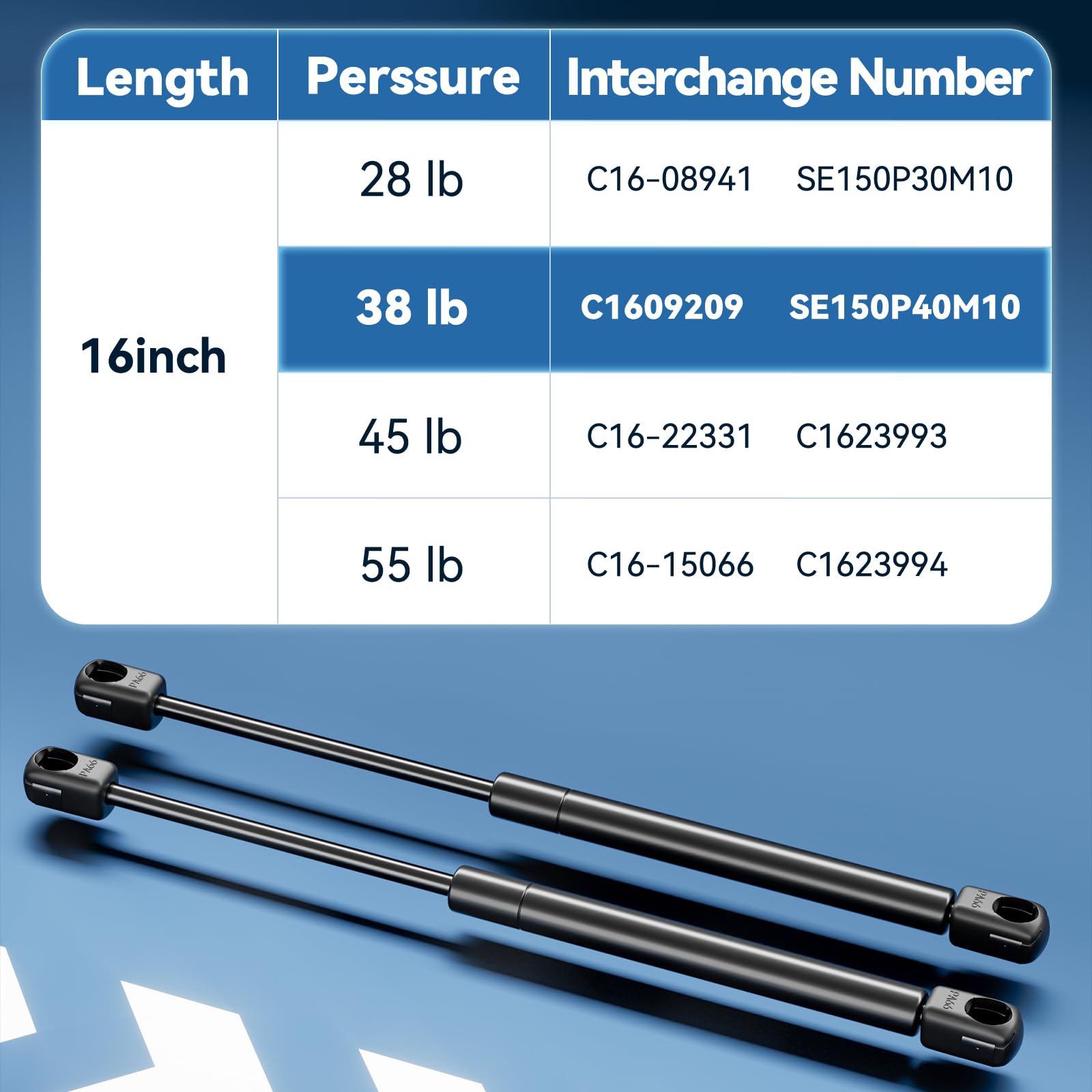 ARANA PROP Gas Props & Struts Set - 16" & 15.7" Carbon Steel, C16-33309 & C16-09209 for Truck Cap & Canopy Door