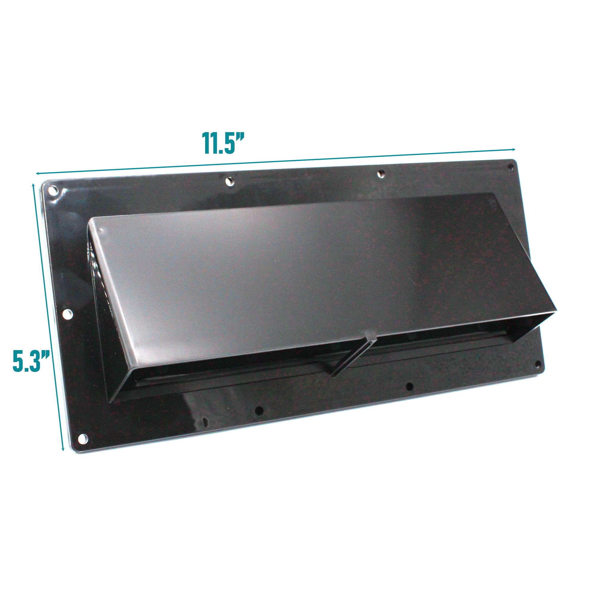 X-Haibei RV Range Hood Exhaust Vent Cover - 11.5" Black Plastic Damper for Motorhome Trailer Camper with 10 Screws