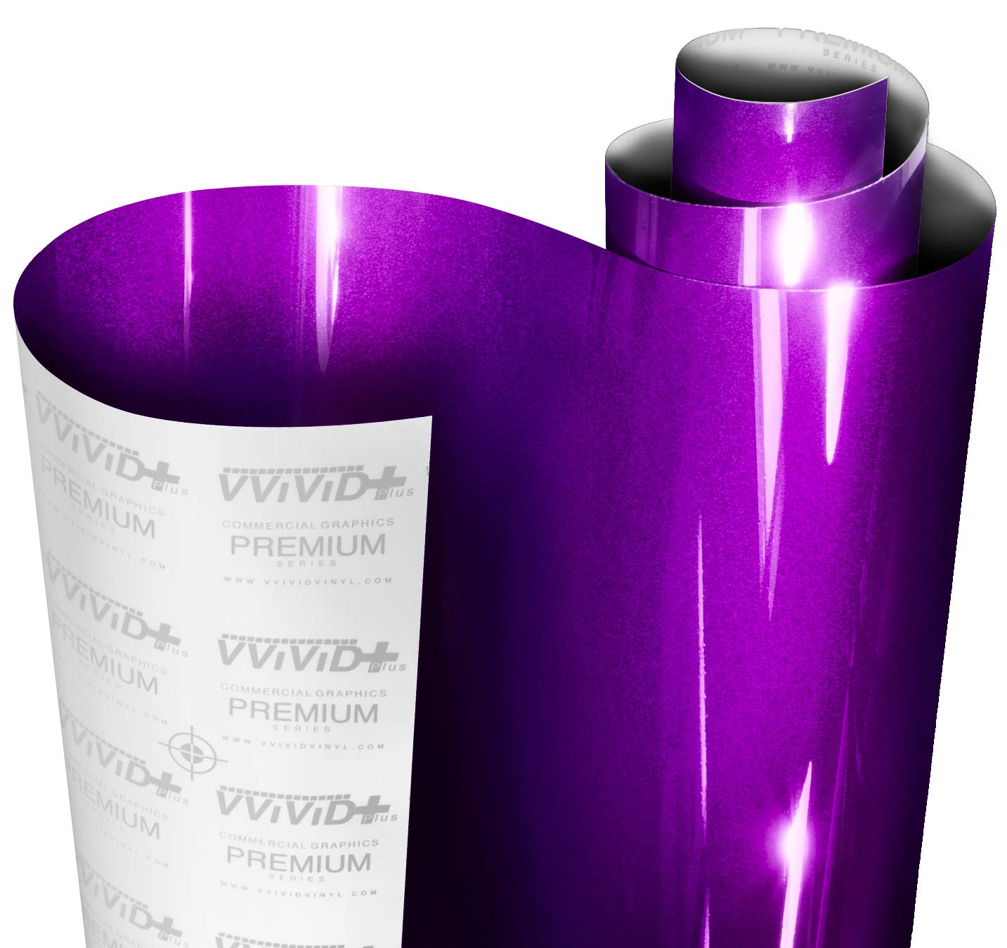 Vvivid+ Ultra Gloss Candy Purple Vinyl Car Wrap Premium Paint Replacement Film Roll With Nano Air Release Technology  Stretchable Protective Cap Liner  Self Adhesive (15Ft X 5Ft) -Like New