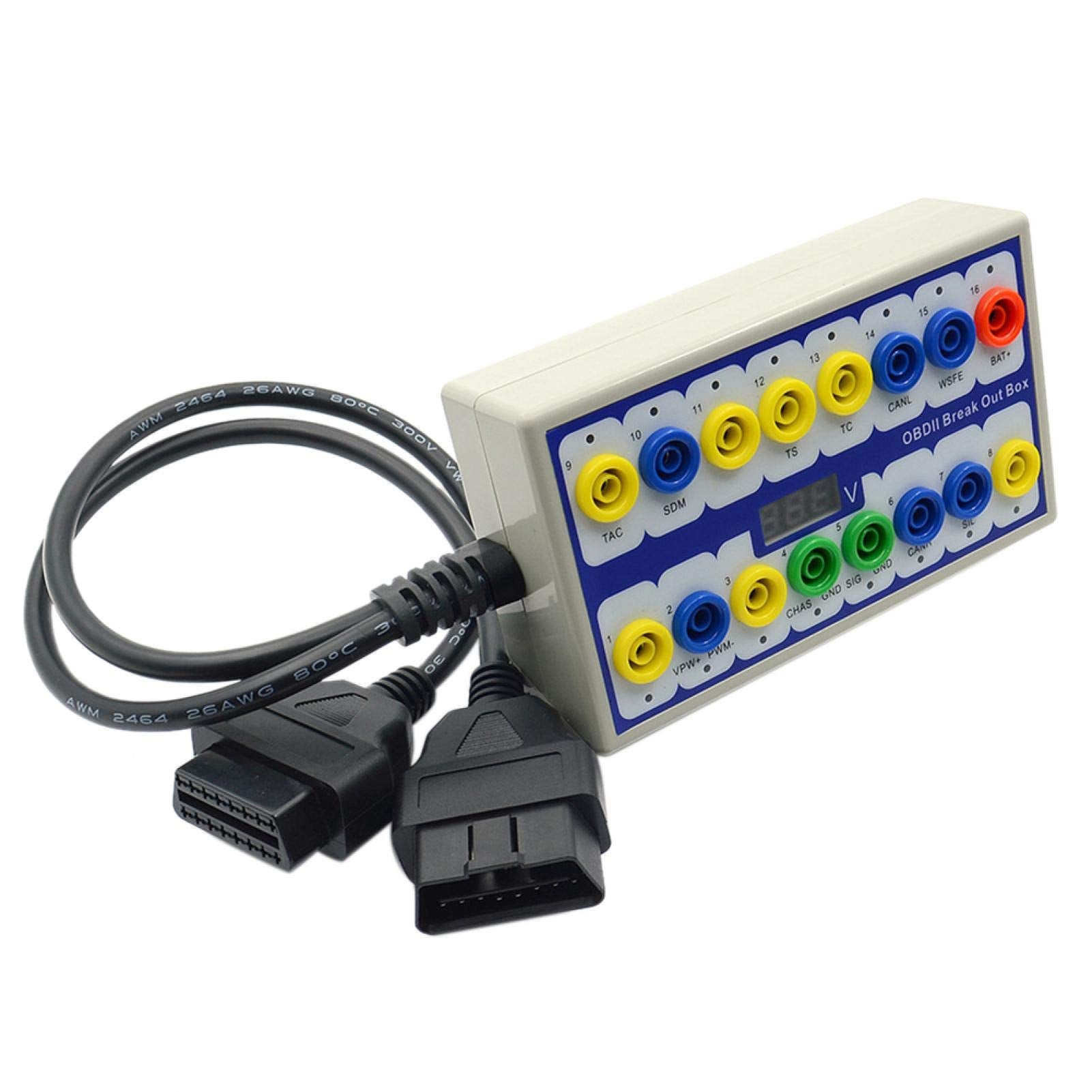 EKDJKK OBD 2 Breakout Box OBD2 Protocol Detector OBD2 Diagnostic Connector Detector Fault Tester Auto Diagnostic Tool Break Out 