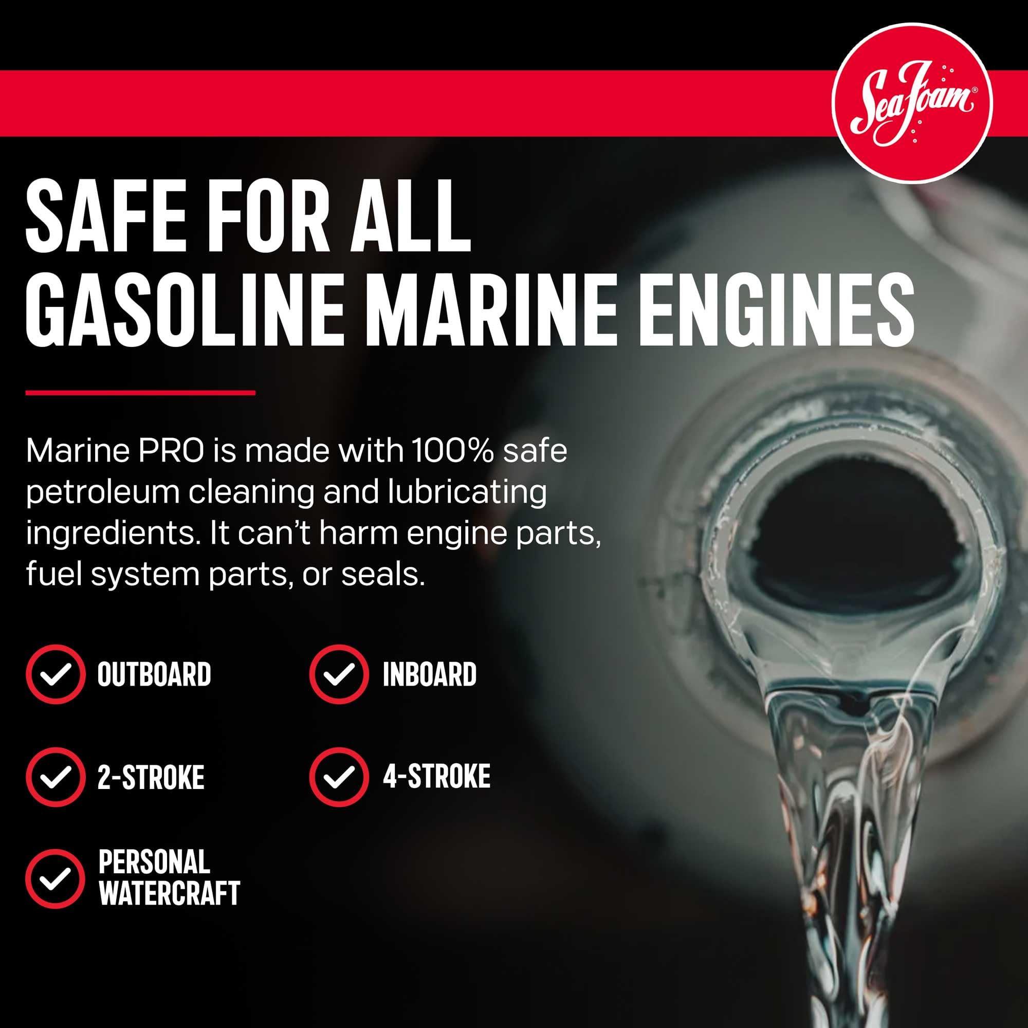Sea Foam Marine PRO Fuel System Treatment, 20 oz - Pack of 6, Efficient Marine Engine Cleaner