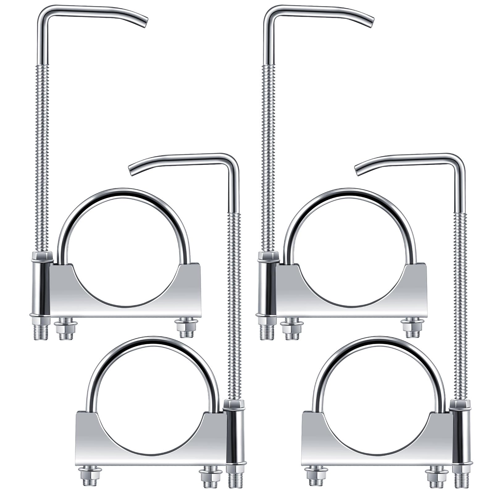 4 Pcs Exhaust Clamp with Hanger, Universal Exhaust Hangers (3 Inch)