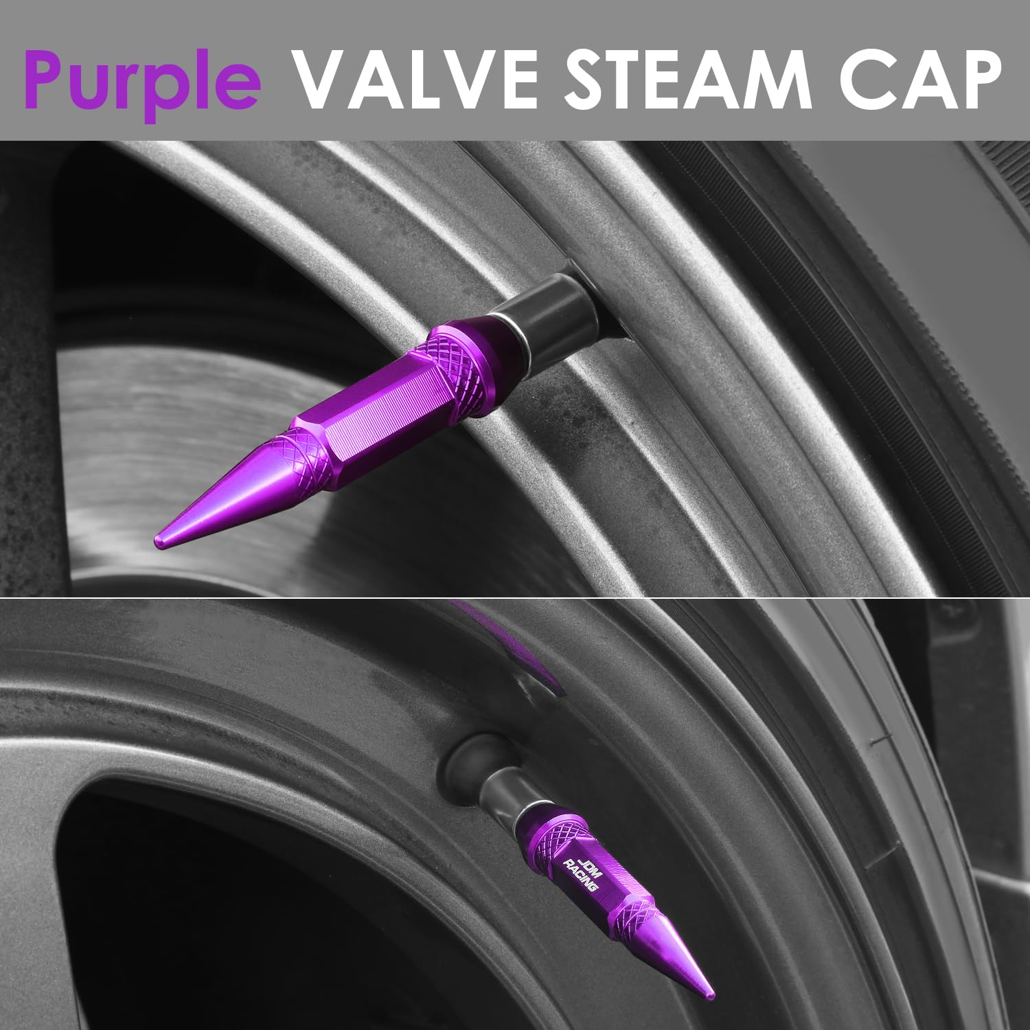 Auto Dynasty Tire Valve Stem Caps 4 Pieces 60Mm Anodized Aluminum Universal Stem Covers For Cars, Suvs, Bike And Bicycle, Trucks