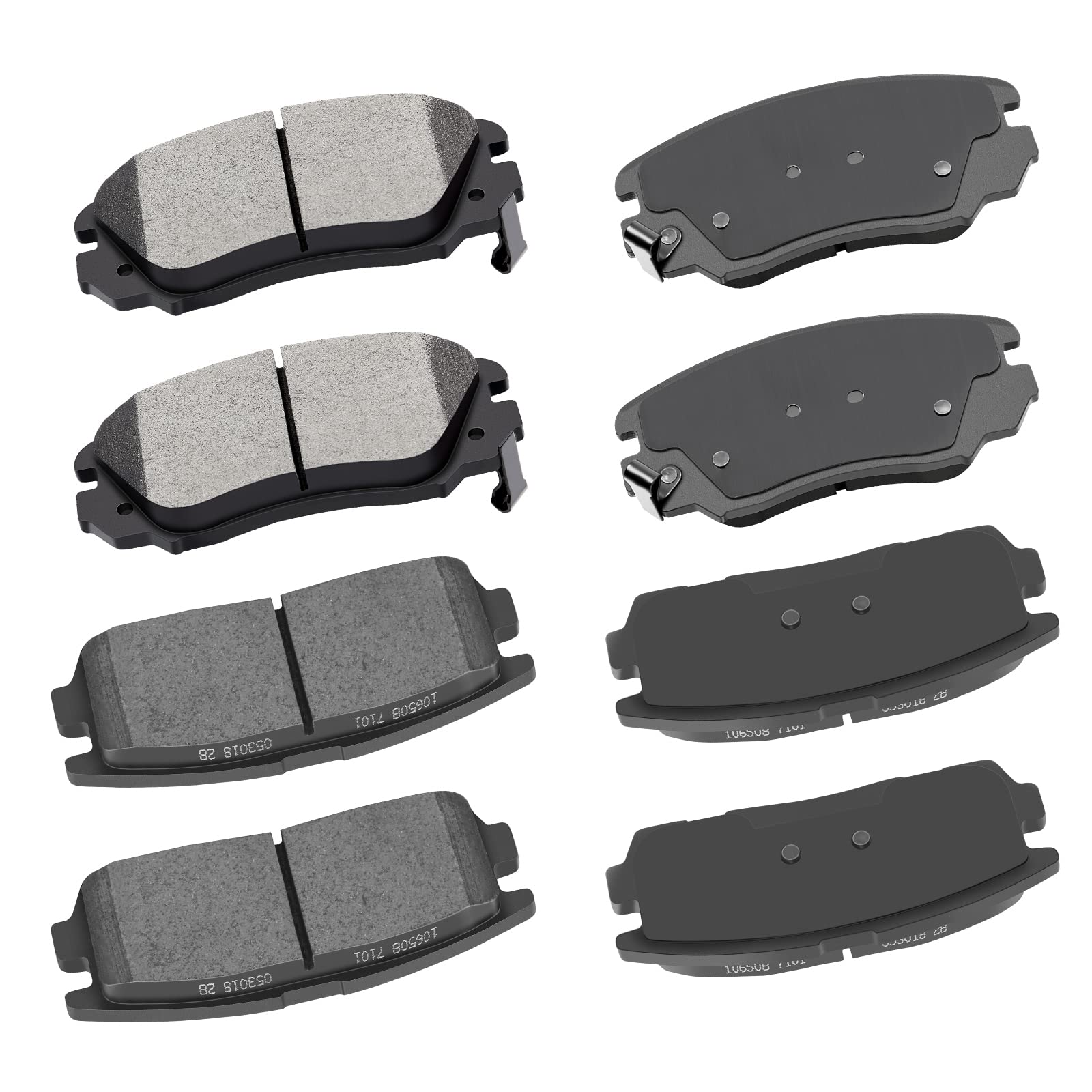 Cciyu D1421 D1275 Front Rear Ceramic Brake Pads Kits 8Pcs Fit For 2010-2017 For Chevrolet Equinox,2010-2017 For Gmc Terrain